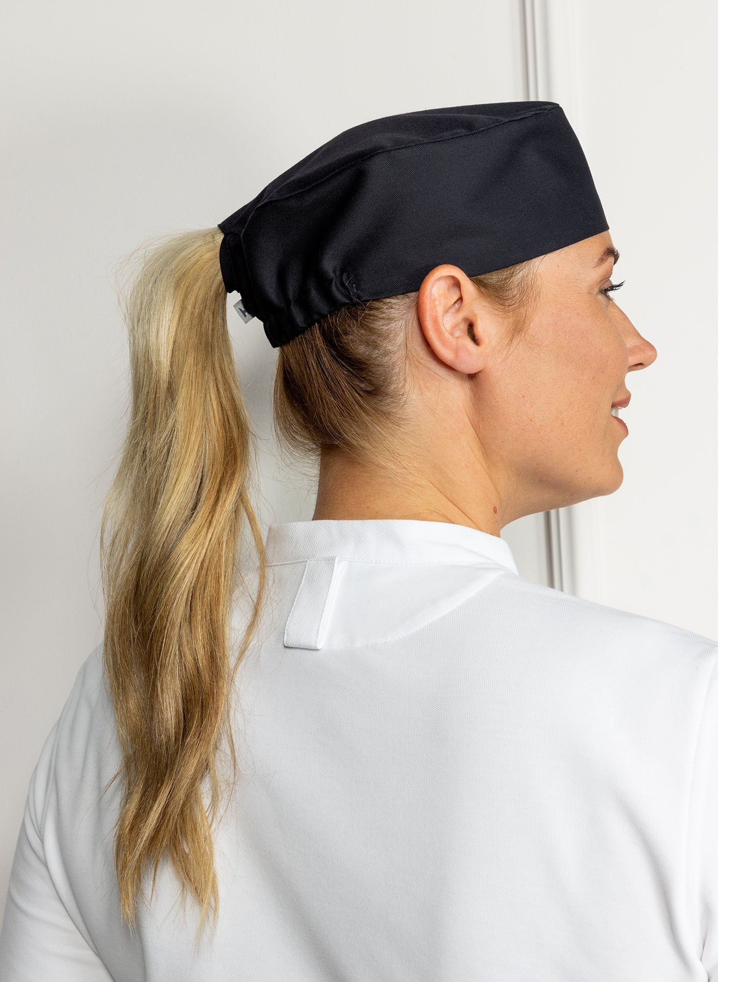 Chef Hat Fez Ponytail Black by Le Nouveau Chef -  ChefsCotton