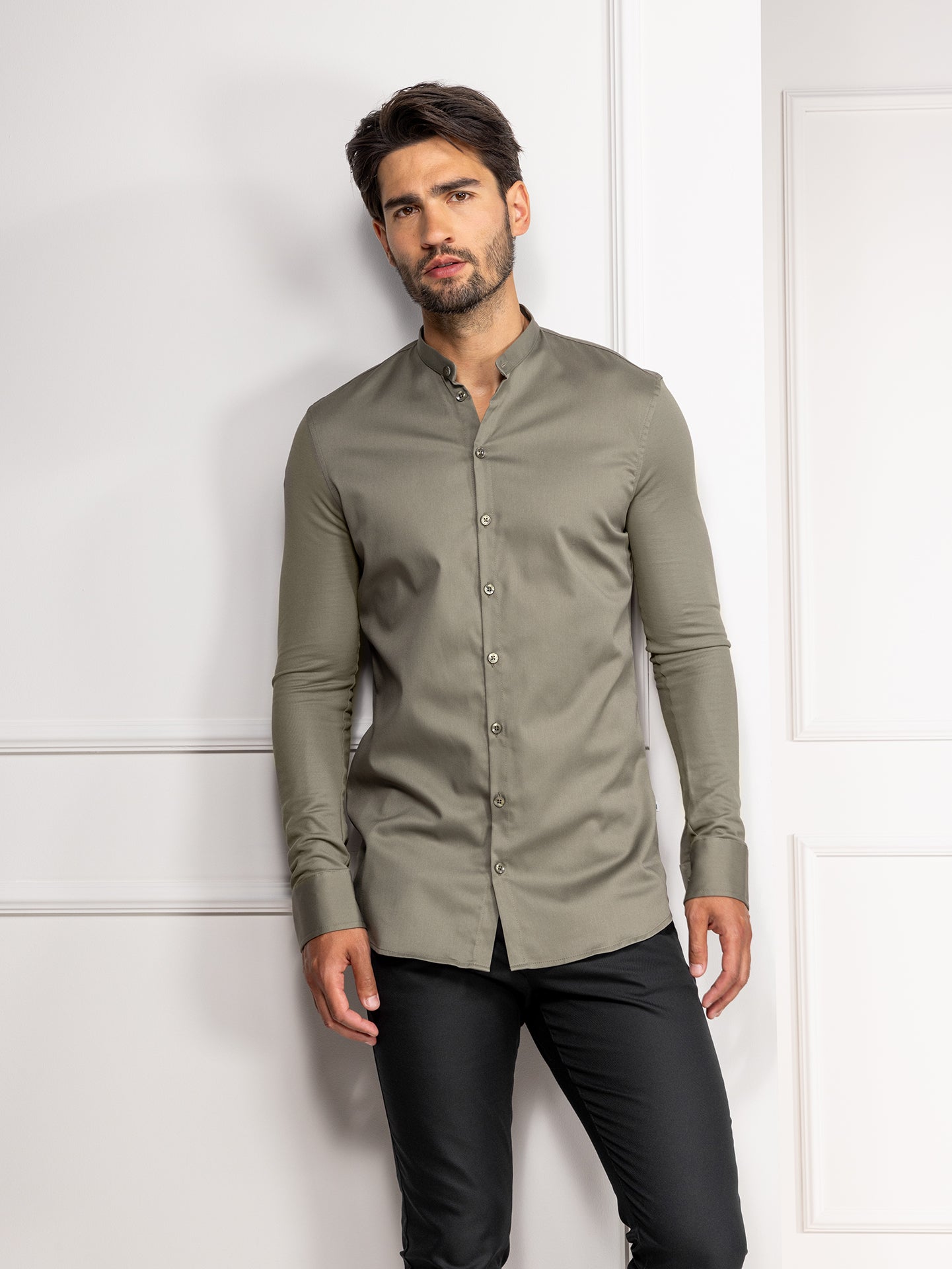 Service Shirt Lucas Olivette Green by Le Nouveau Chef -  ChefsCotton