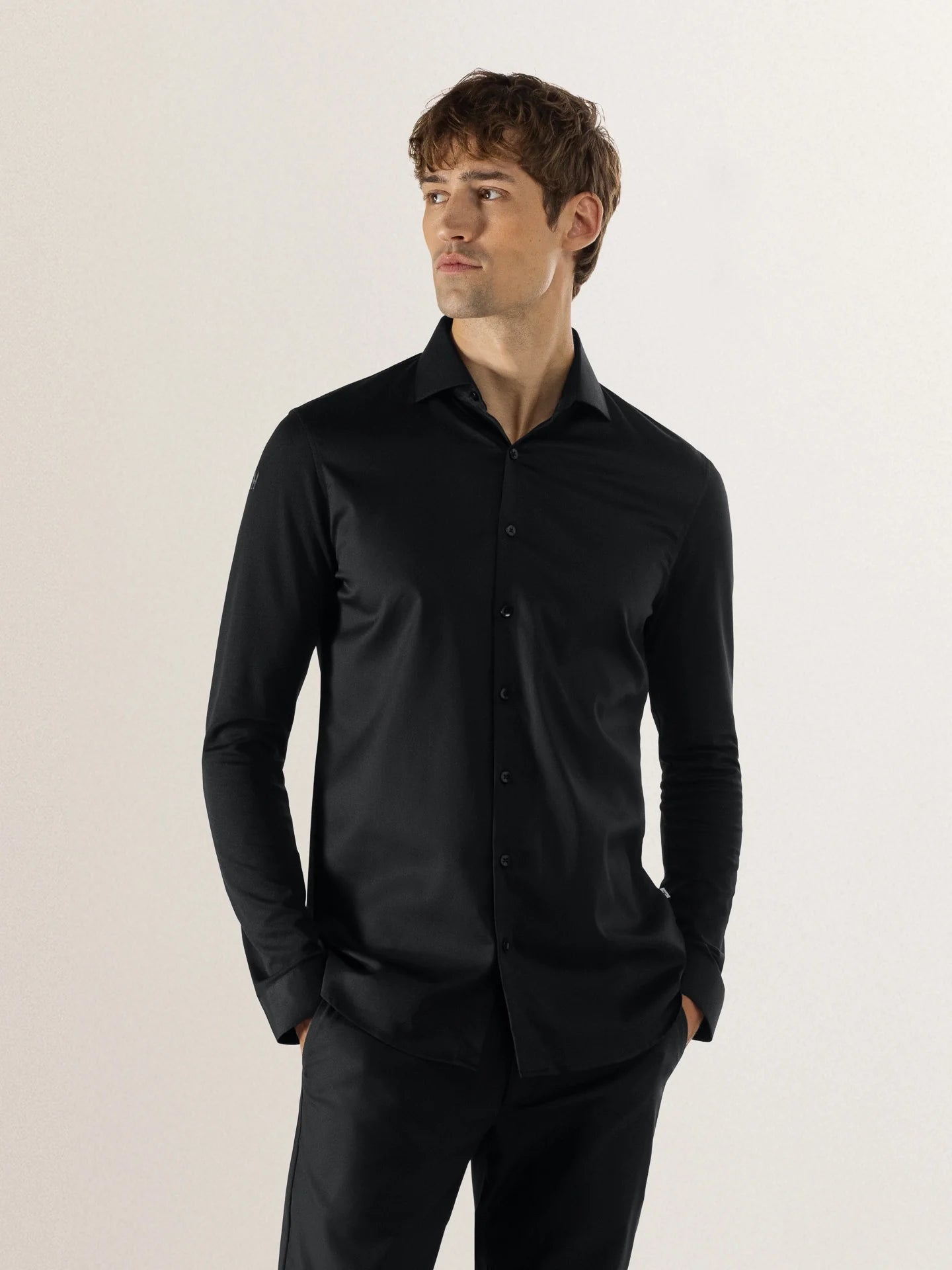 Service Shirt Liam Black by Le Nouveau Chef - ChefsCotton