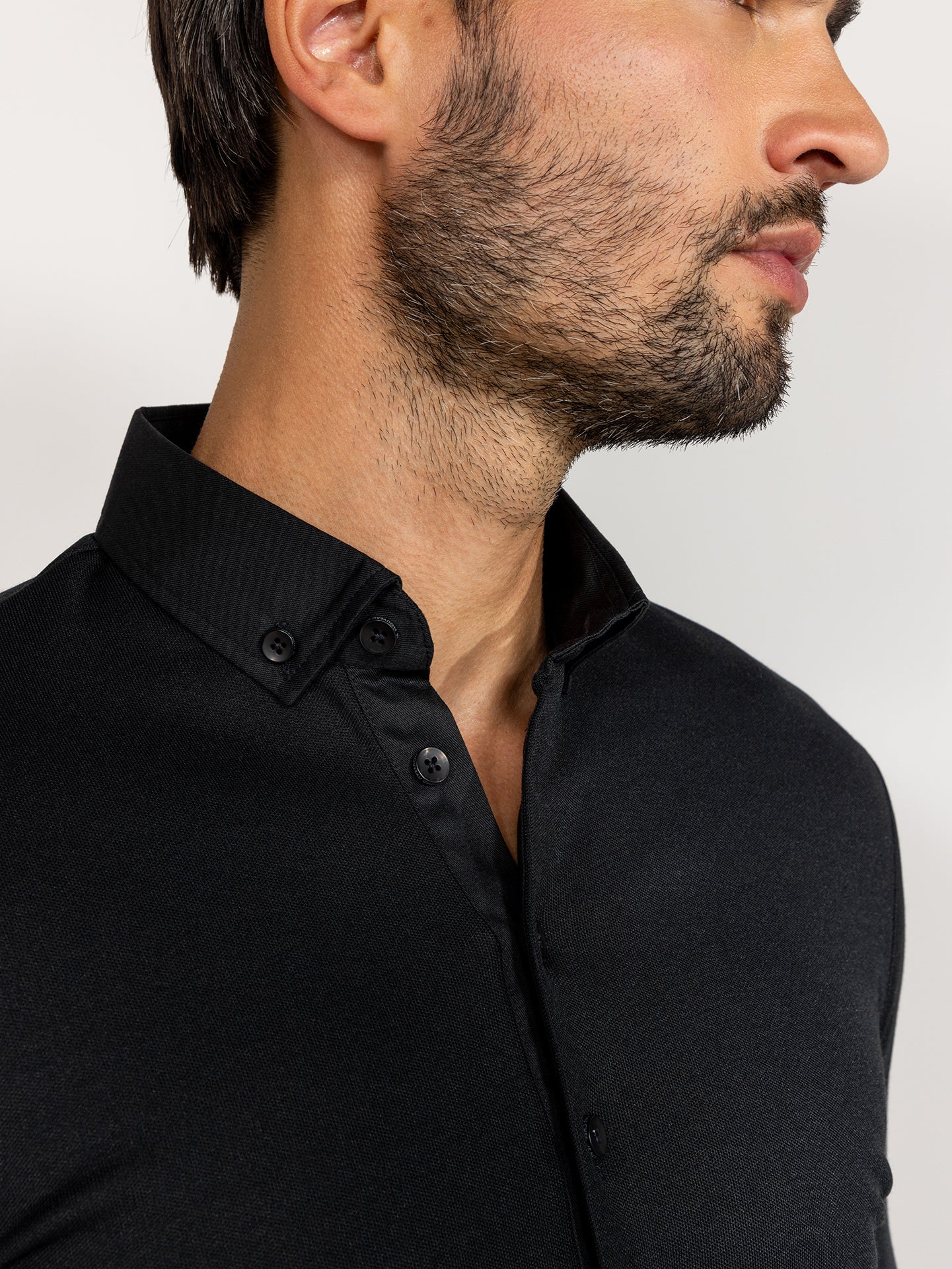 Longsleeve Polo Enzio Black by Le Nouveau Chef -  ChefsCotton