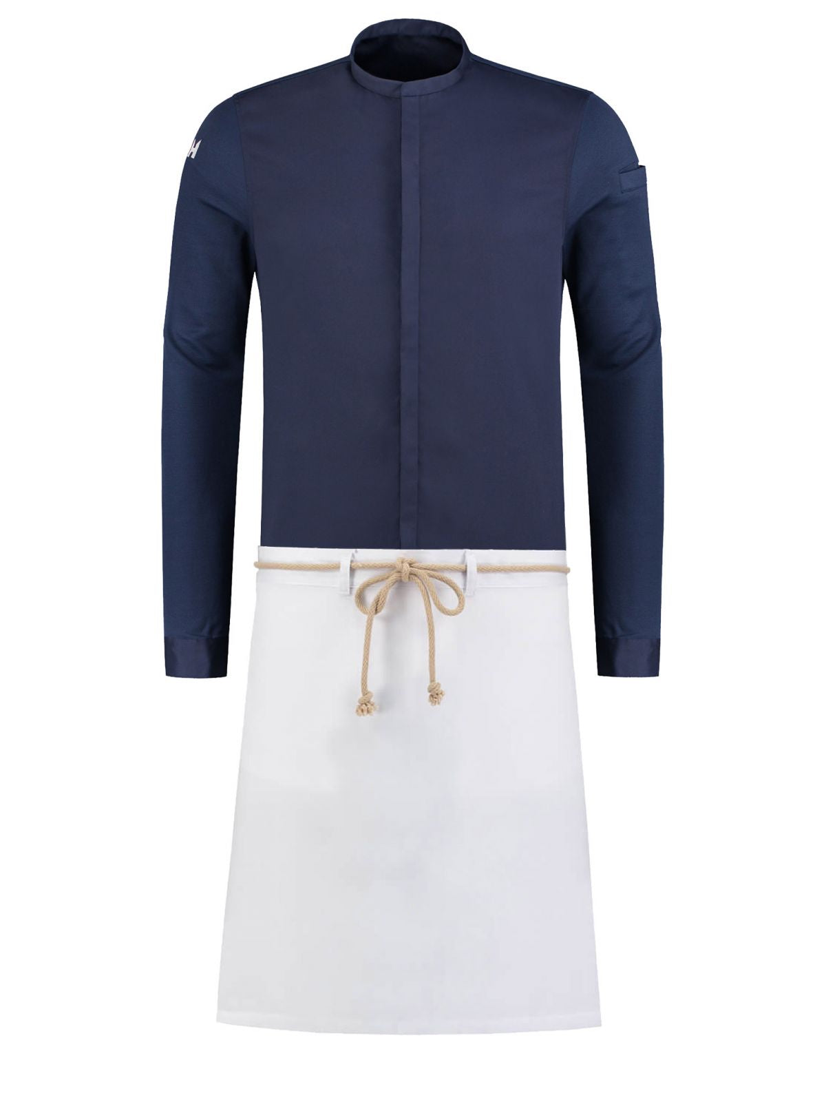 Apron Spanish Short White by Le Nouveau Chef -  ChefsCotton