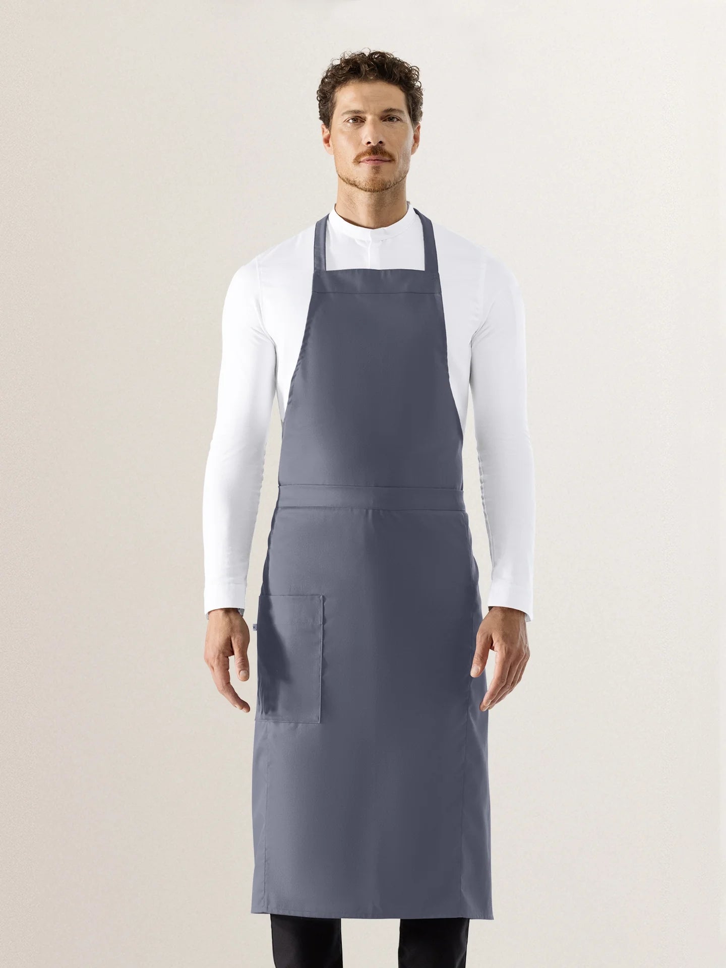 Bib Apron Atlanta Nimbus Grey by Le Nouveau Chef -  ChefsCotton