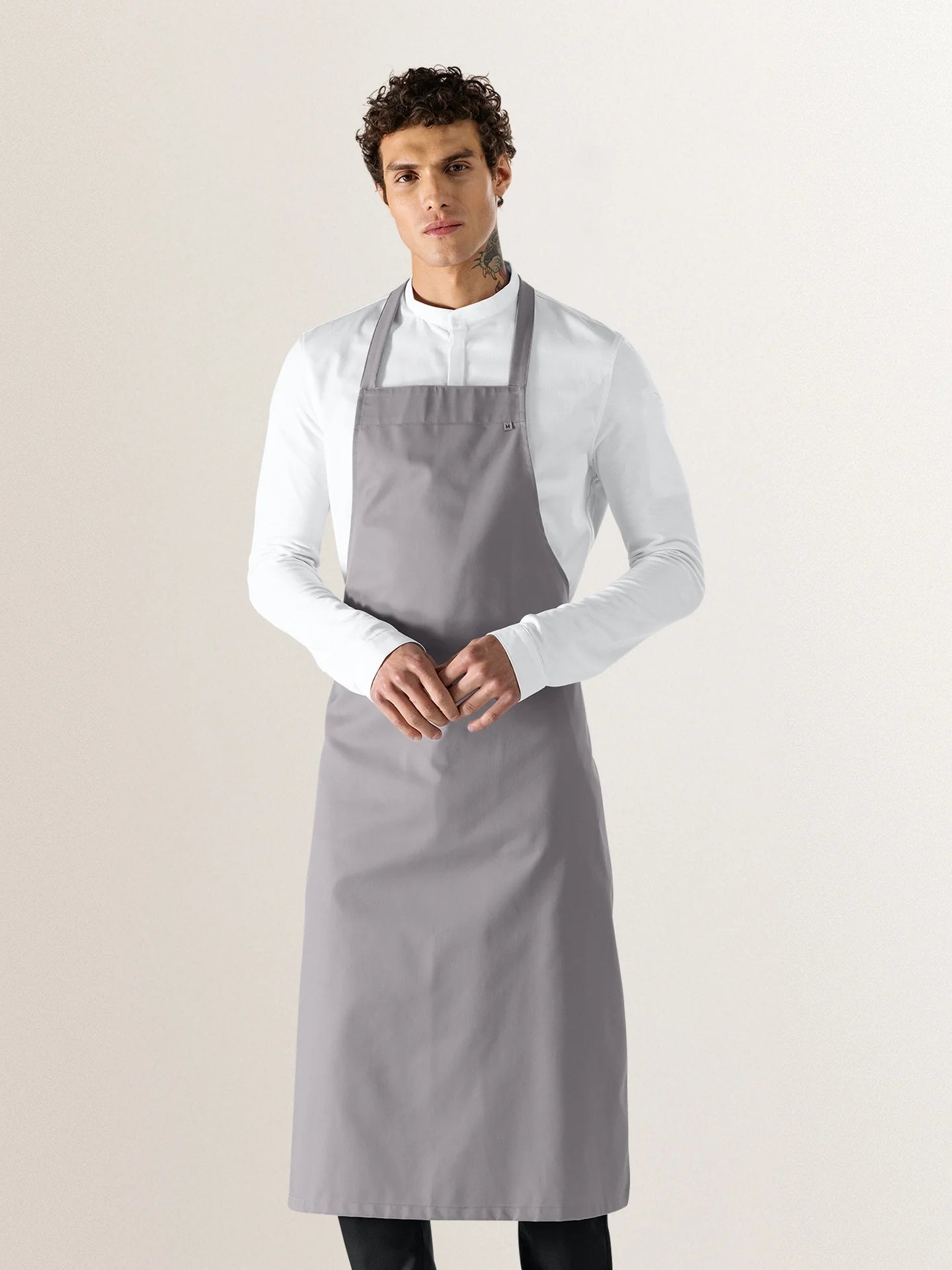 Bib Apron Denver Slate Grey - Le Nouveau Chef - ChefsCotton - With logo and name embroidery 