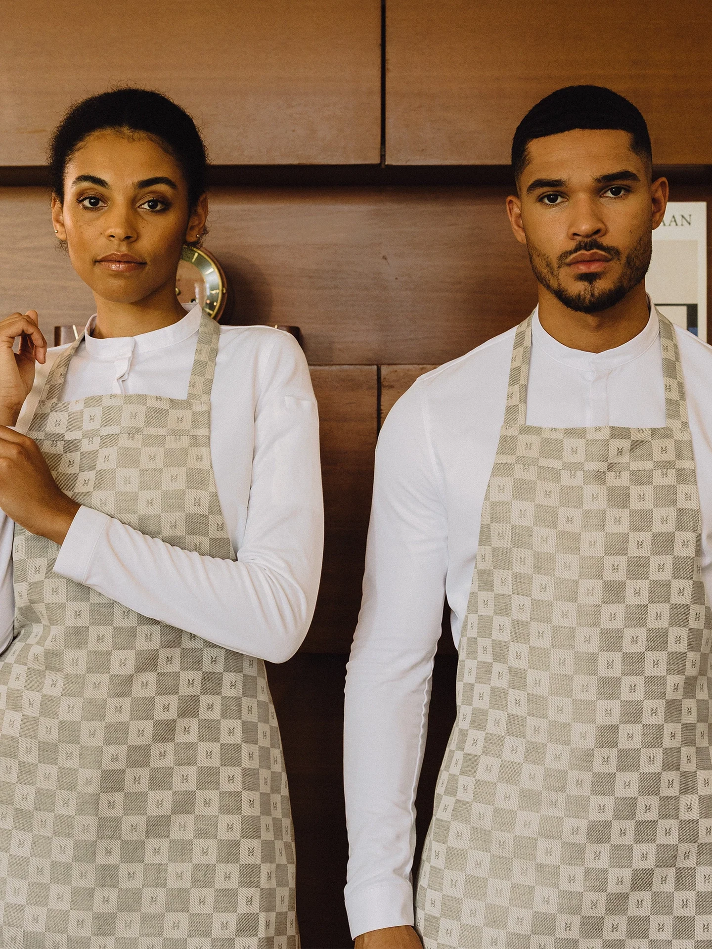 Bib Apron Denver Warm Grey by Le Nouveau Chef - ChefsCotton