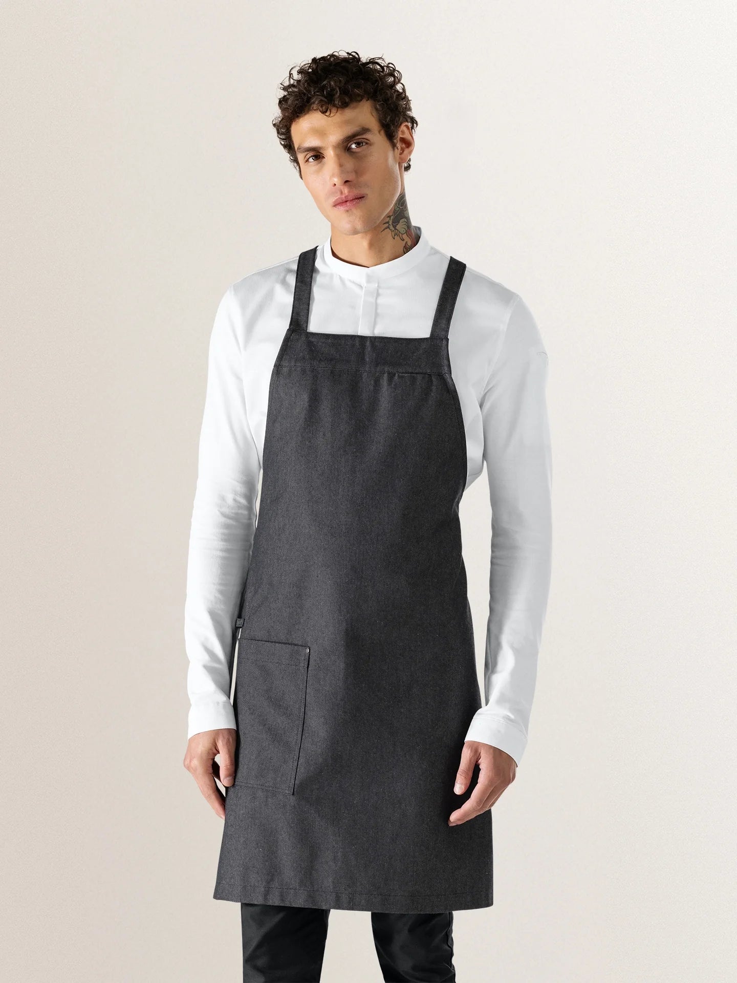 Bib Apron Eden Heavy Black Denim - Le Nouveau Chef - ChefsCotton - With logo and name embroidery personalisation options