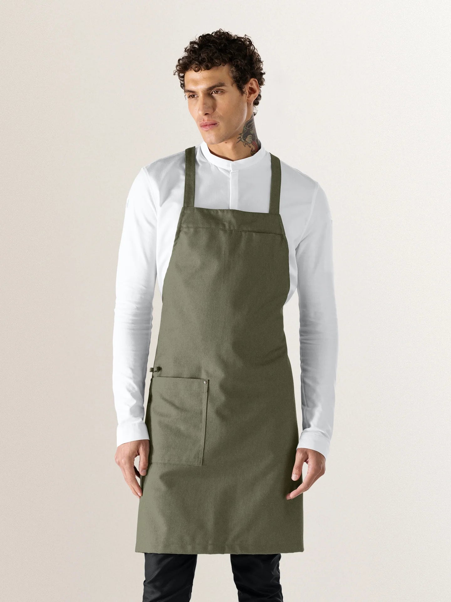 Bib Apron Eden Heavy Green Denim - Le Nouveau Chef - ChefsCotton - With logo and name embroidery personalisation options
