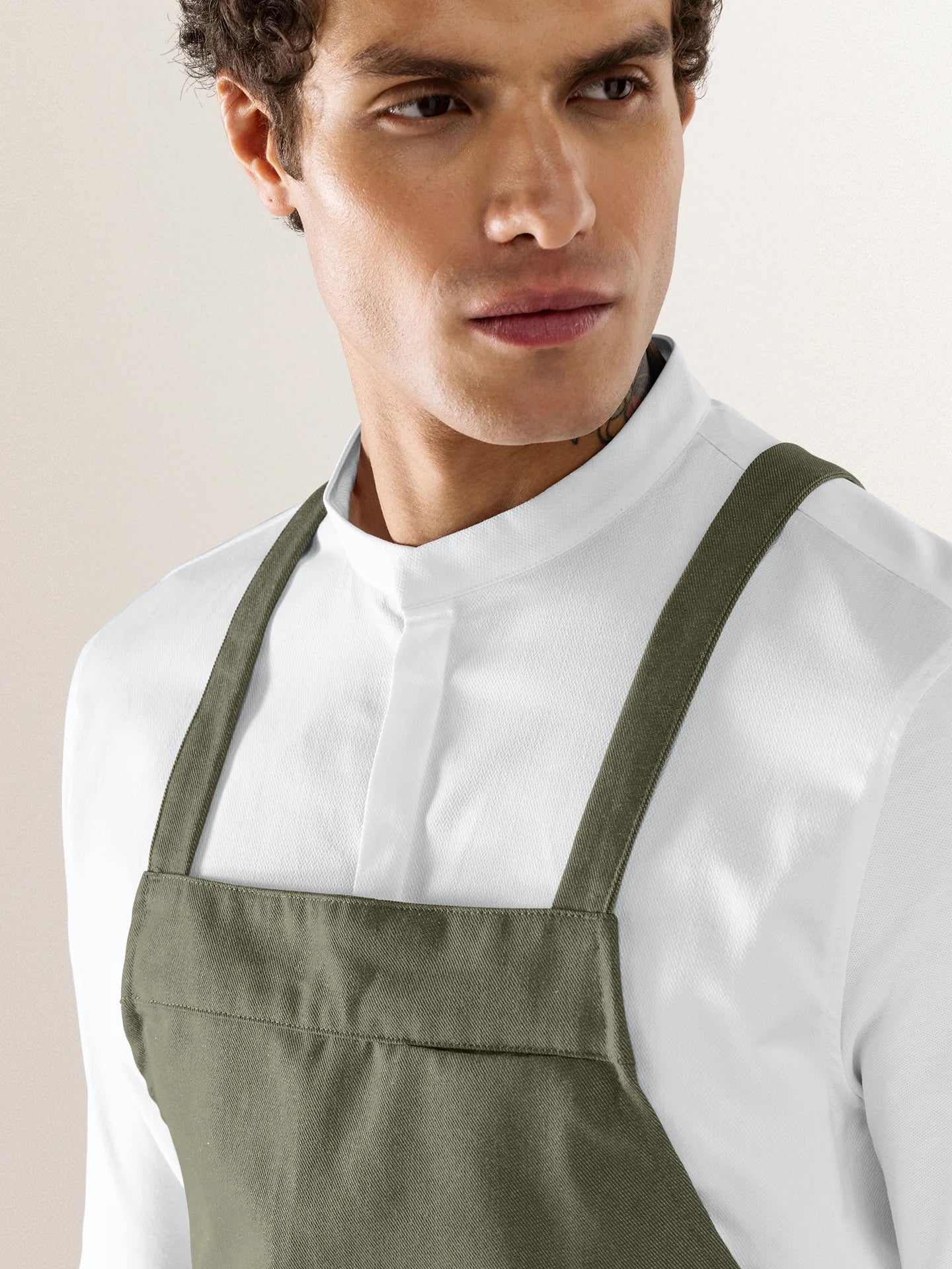 Bib Apron Eden Heavy Green Denim - Le Nouveau Chef - ChefsCotton - With logo and name embroidery personalisation options