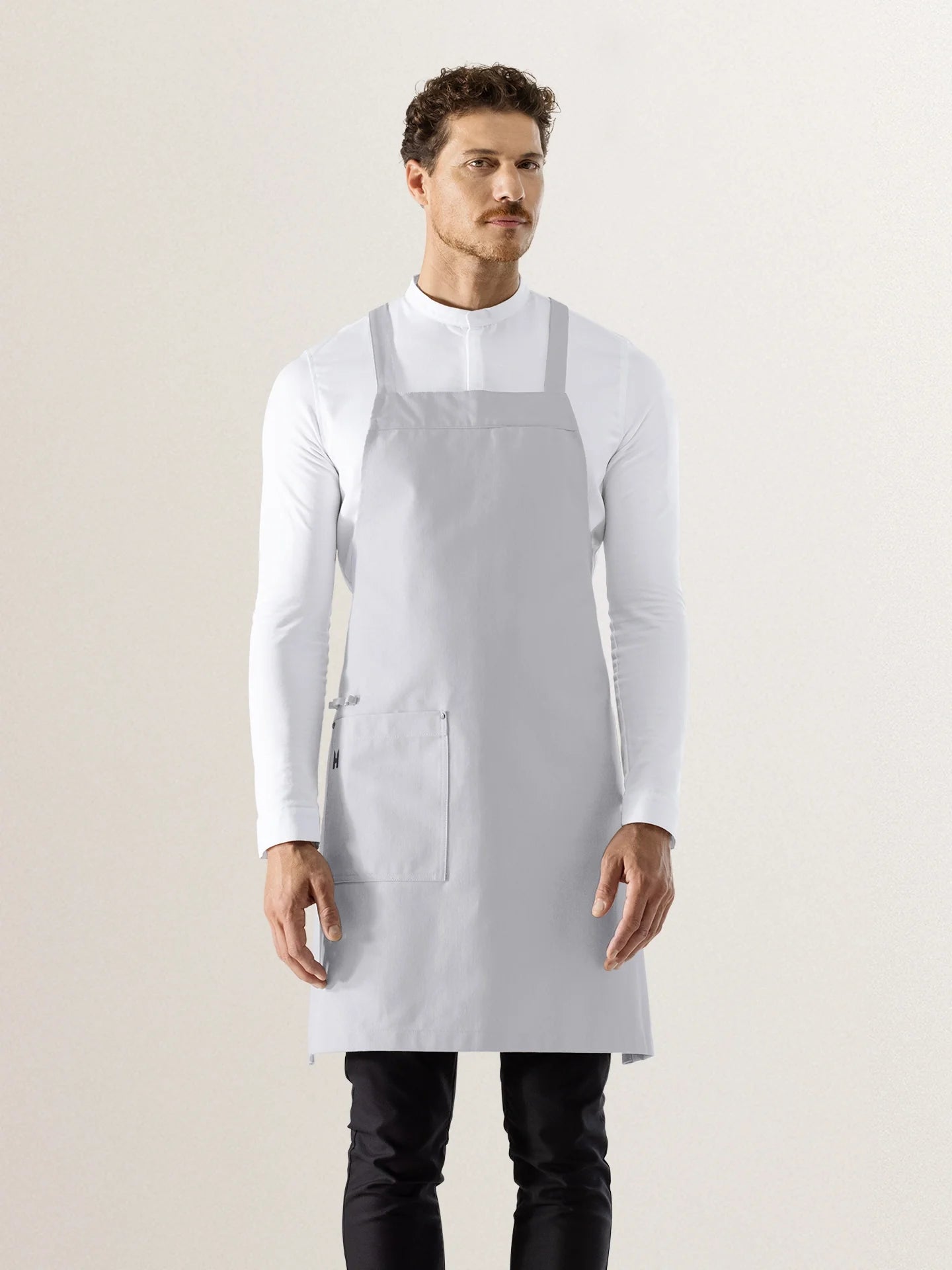 Bib Apron Eden Heavy Grey Denim by Le Nouveau Chef -  ChefsCotton