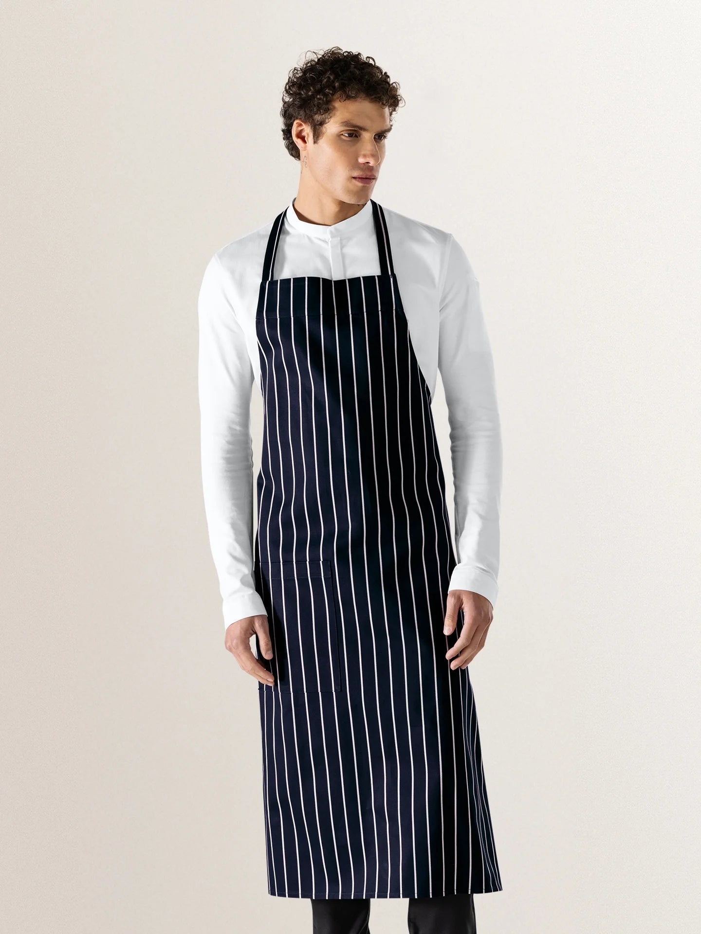 Bib Apron Peter Butcherstripe - Le Nouveau Chef - ChefsCotton - With logo and name embroidery personalisation options