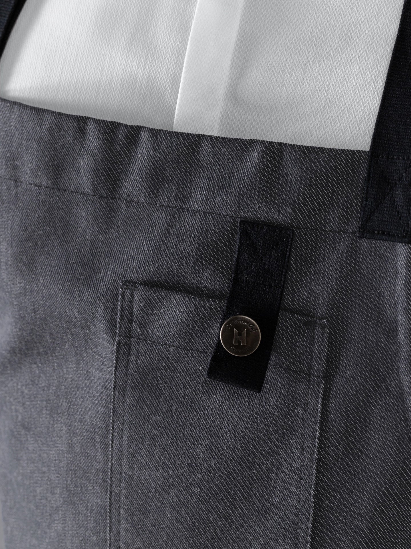 Bib Apron Seattle Heavy Black Denim - Le Nouveau Chef - ChefsCotton - With logo and name embroidery personalisation options