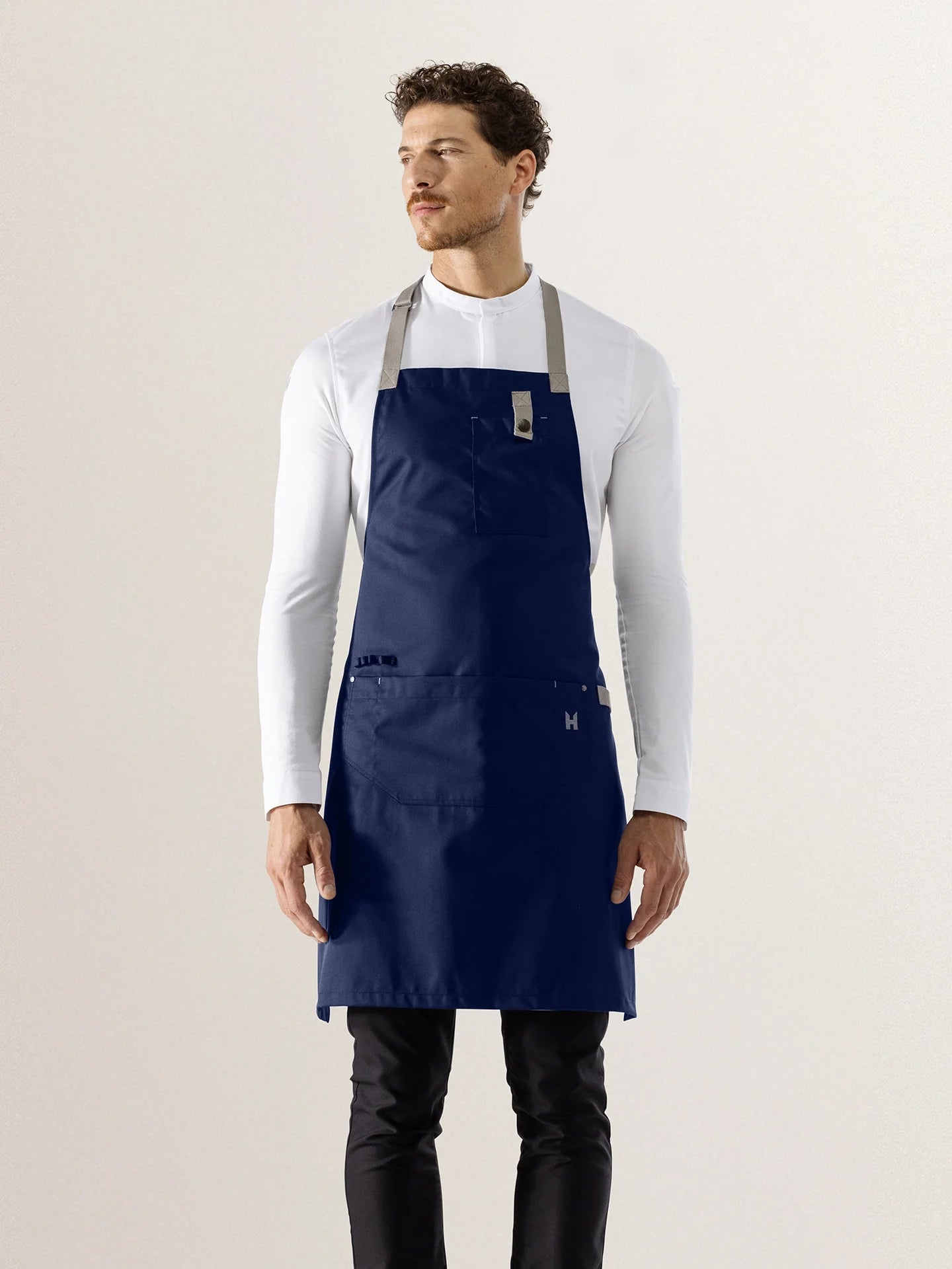 Bib Apron Seattle Navy by Le Nouveau Chef -  ChefsCotton