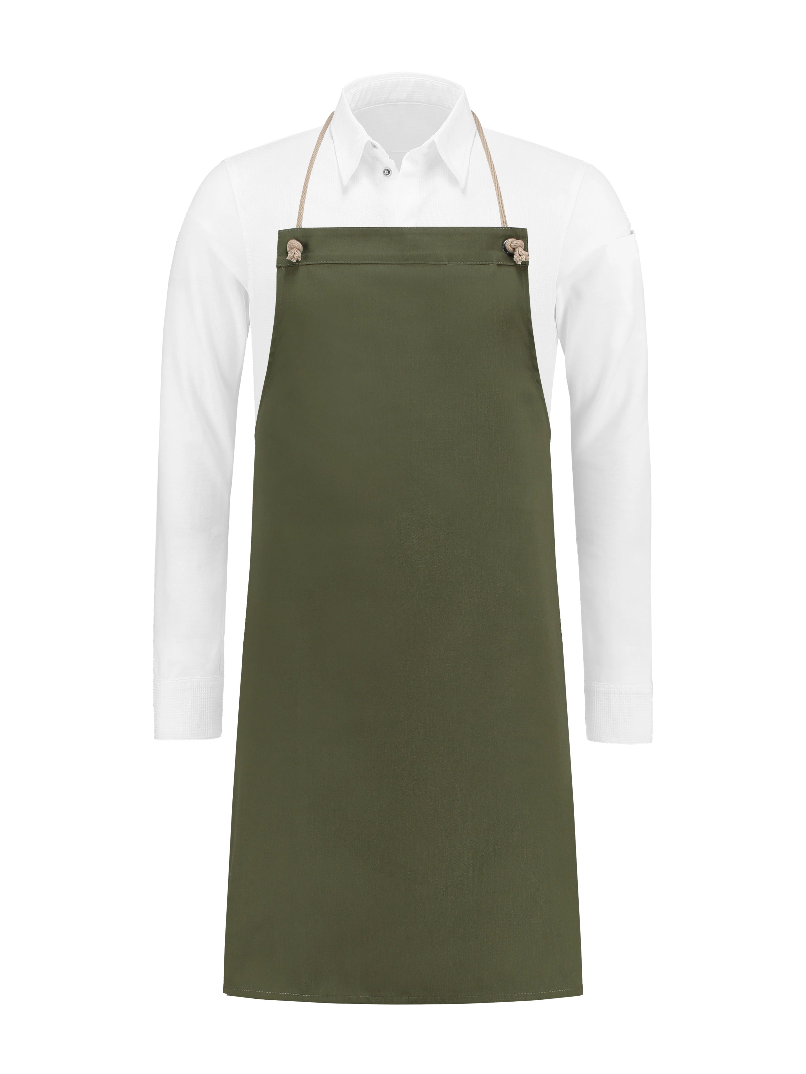 Bib Apron Spanish One Olive Green by Le Nouveau Chef -  ChefsCotton