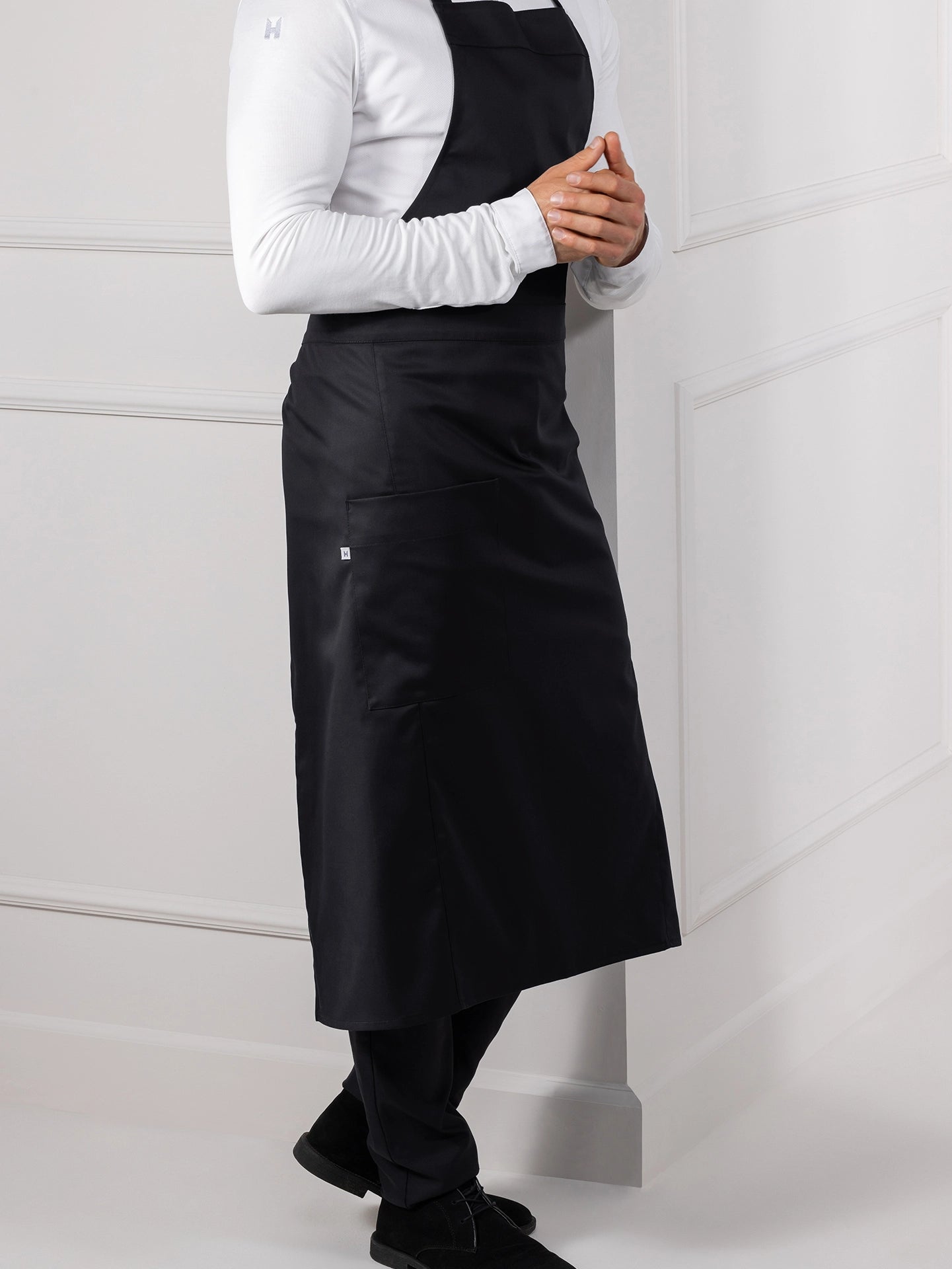 Bib Apron Atlanta Black by Le Nouveau Chef -  ChefsCotton