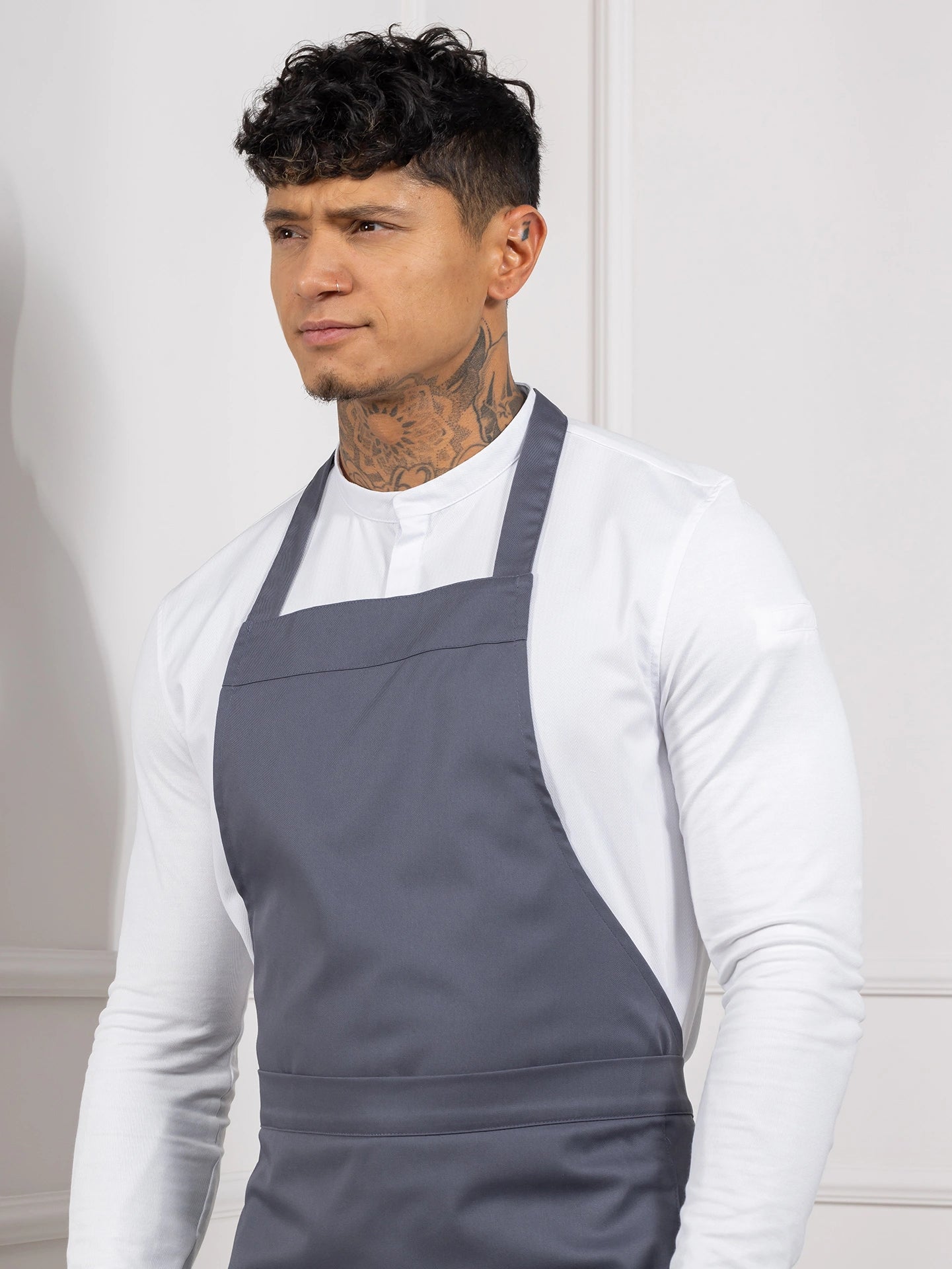 Bib Apron Atlanta Nimbus Grey by Le Nouveau Chef -  ChefsCotton