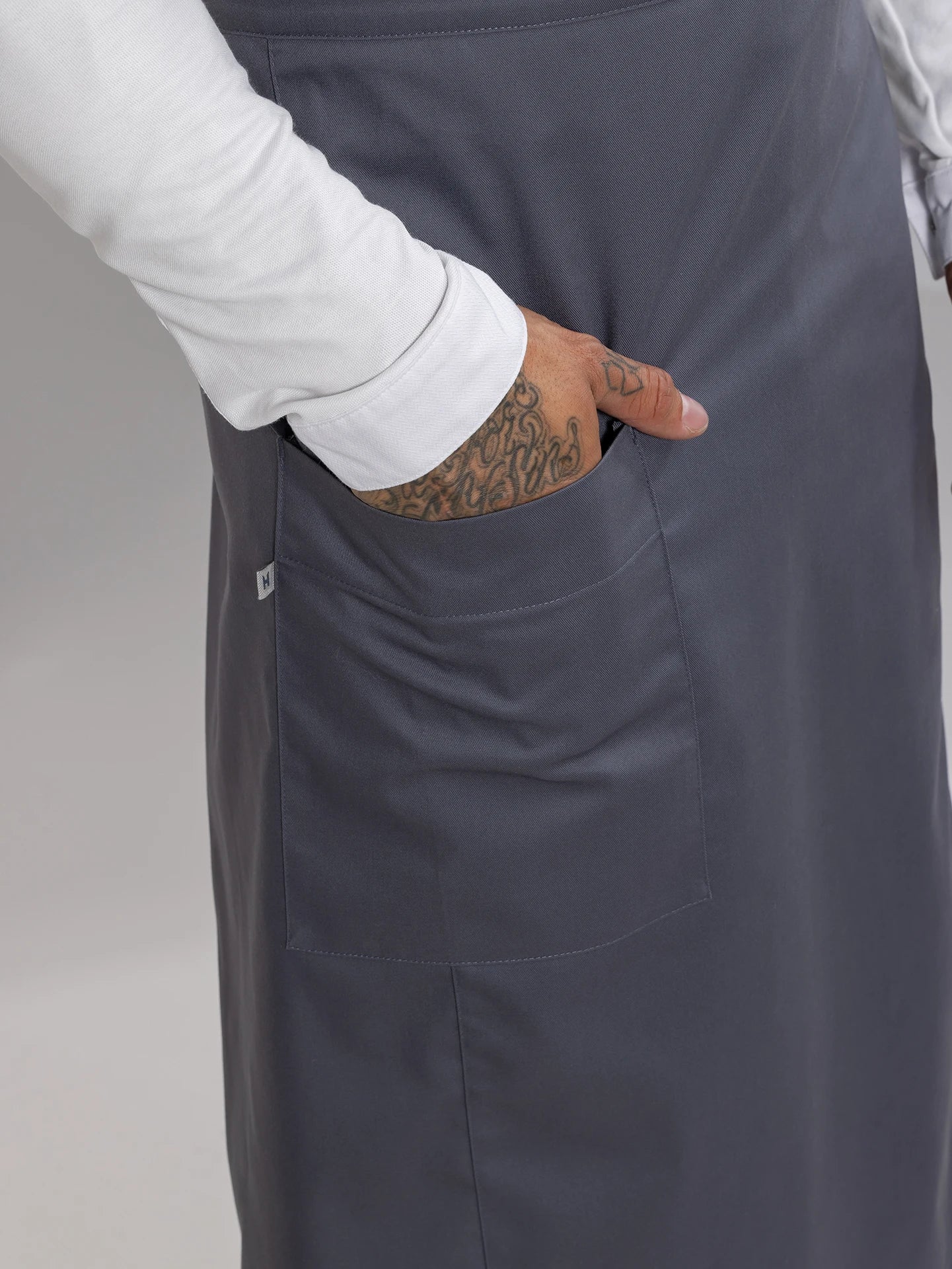 Bib Apron Atlanta Nimbus Grey by Le Nouveau Chef -  ChefsCotton