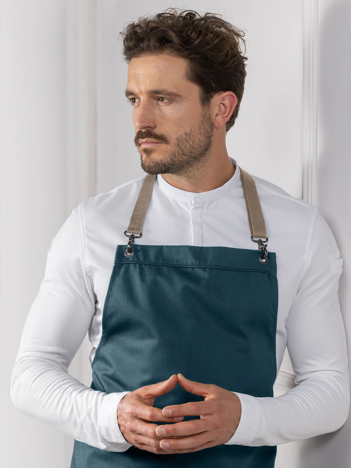 Bib Apron Davos Petrol by Le Nouveau Chef -  ChefsCotton