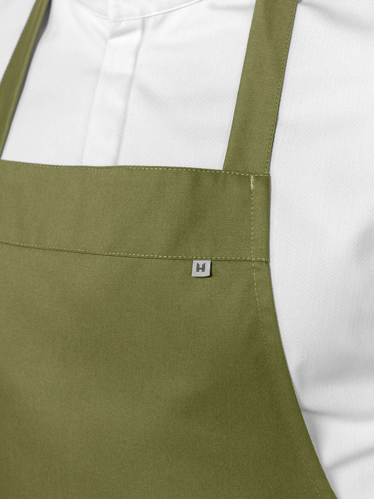 Bib Apron Denver Olive Green by Le Nouveau Chef -  ChefsCotton