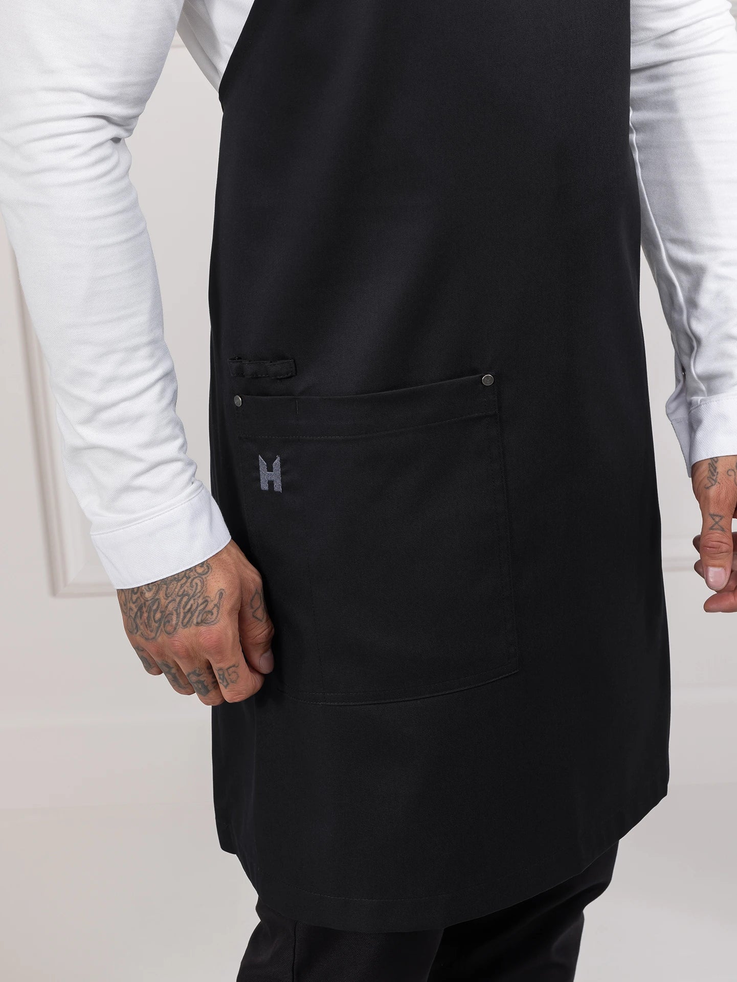 Bib Apron Eden Black by Le Nouveau Chef -  ChefsCotton