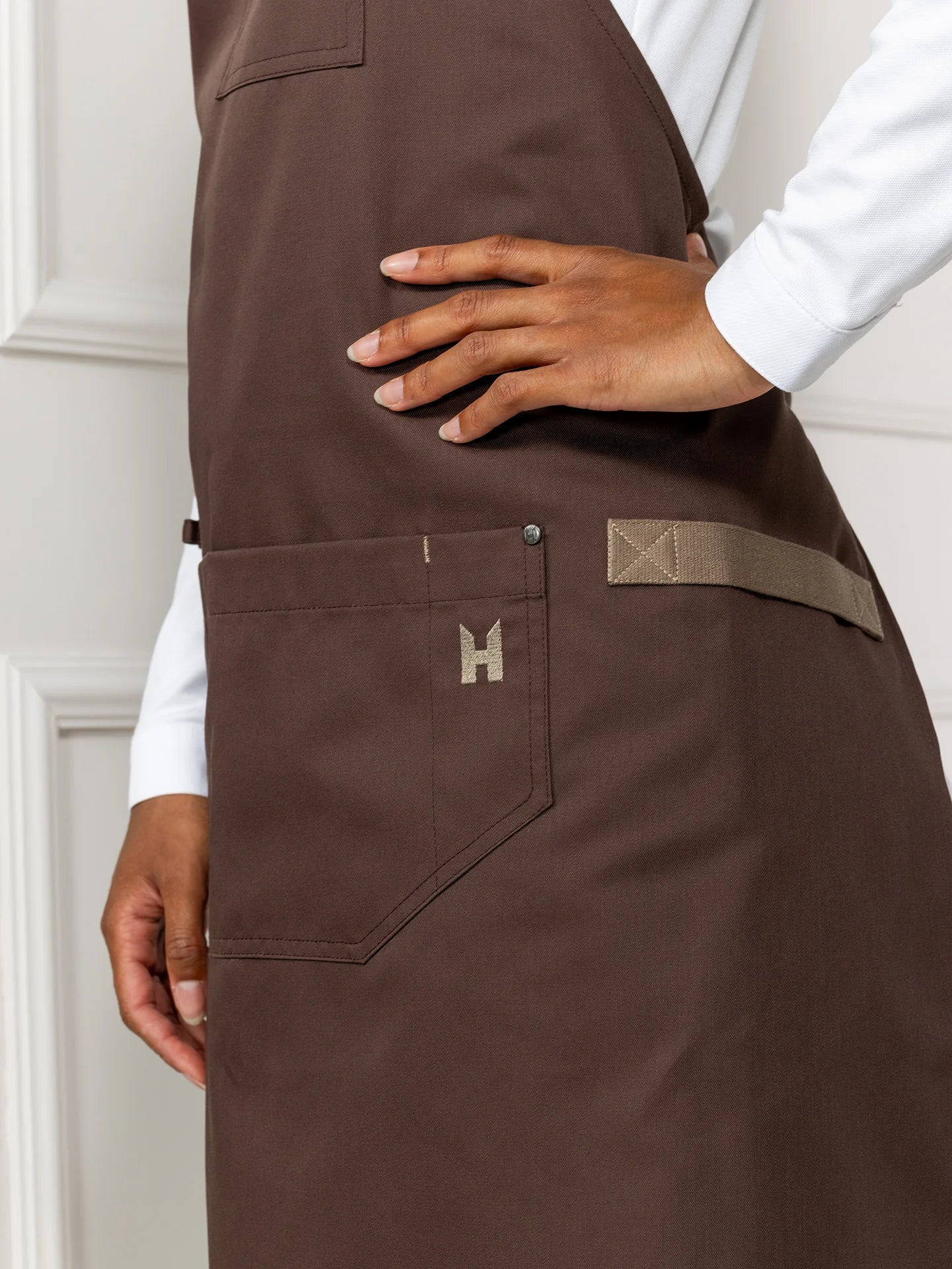 Bib Apron Seattle Pure Choco by Le Nouveau Chef -  ChefsCotton