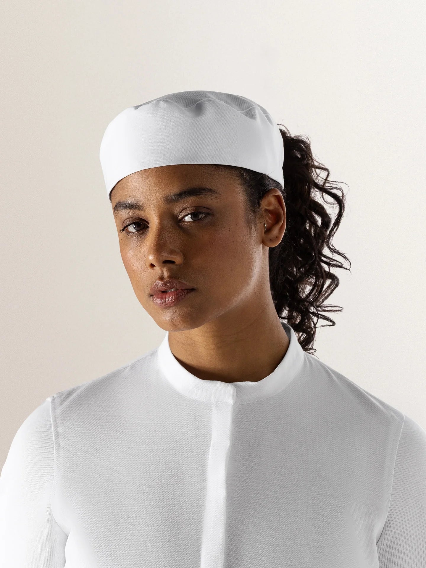 Women''s Chef Hat Fez White - Le Nouveau Chef - ChefsCotton