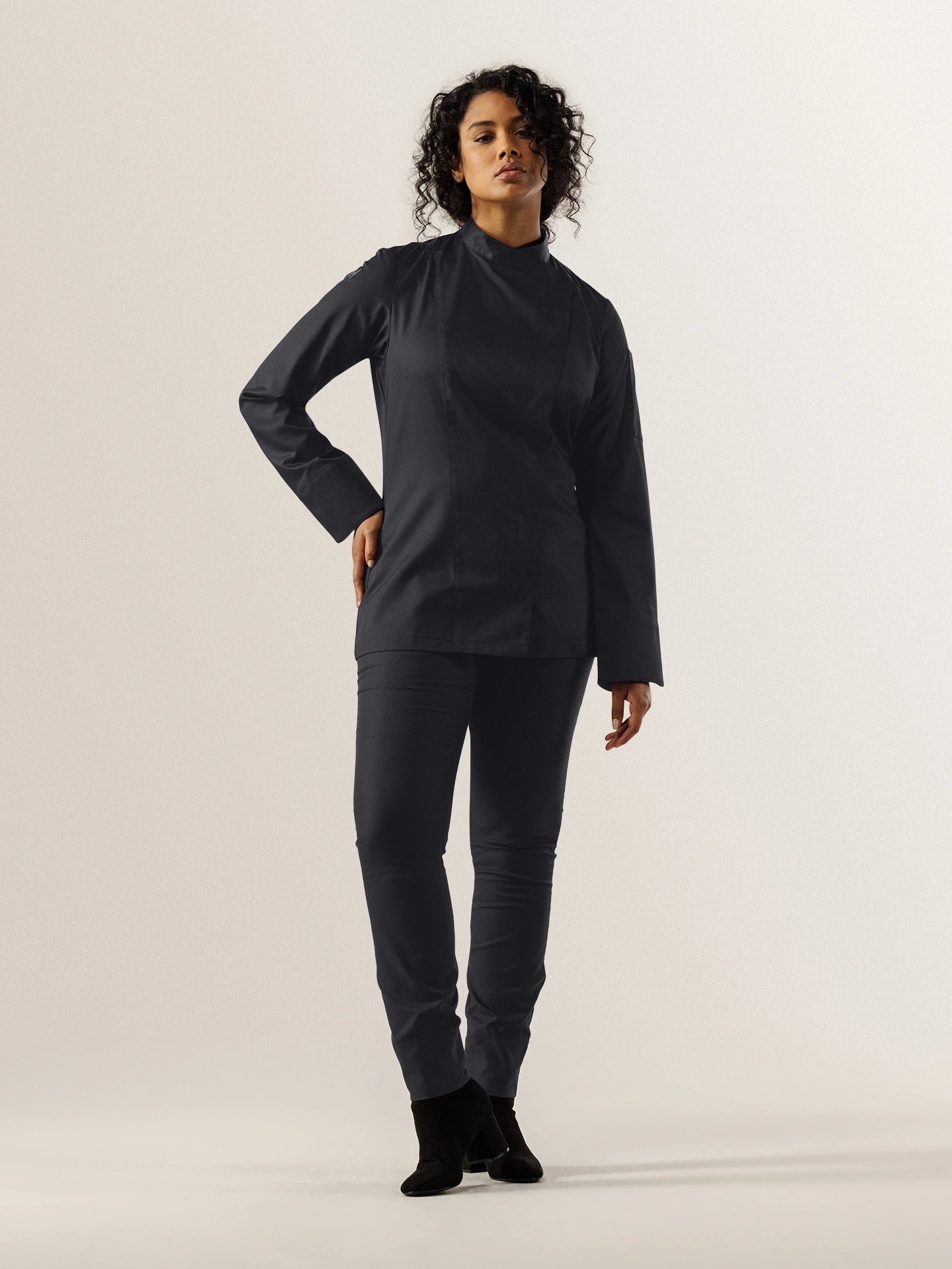 Chef Jacket Arlette Black by Le Nouveau Chef -  ChefsCotton