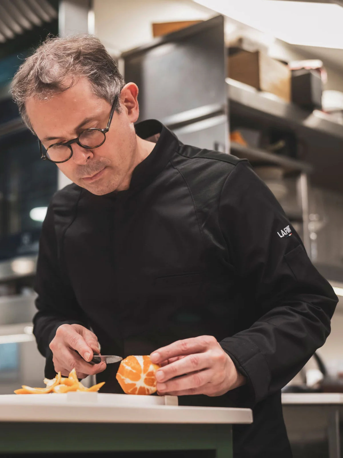 Chef Jacket Basil 2 Black by LaFont -  ChefsCotton