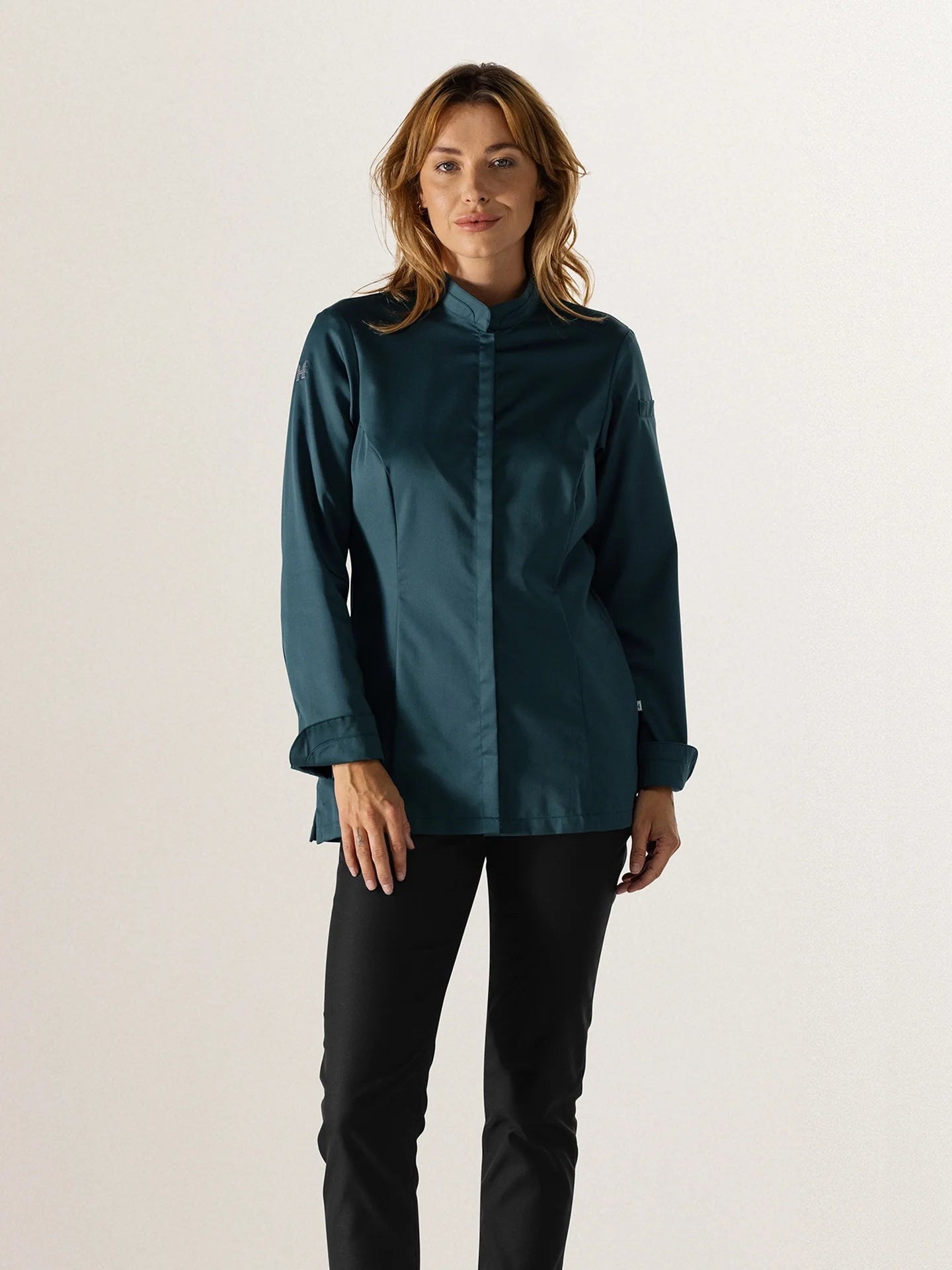Chef Jacket Elise Petrol by Le Nouveau Chef -  ChefsCotton
