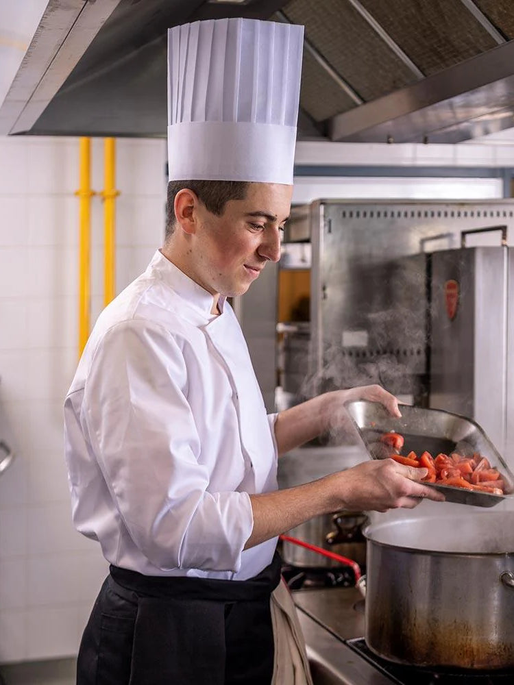 Chef's Hat Straight Unwoven Millefeuille White (Per 10 Units)