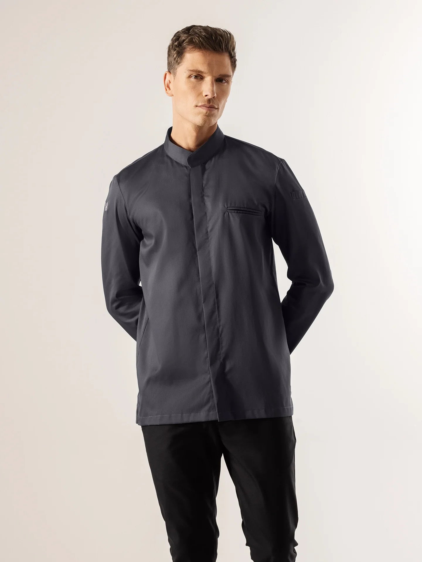 Chef Jacket Alain Dark Grey by Le Nouveau Chef -  ChefsCotton