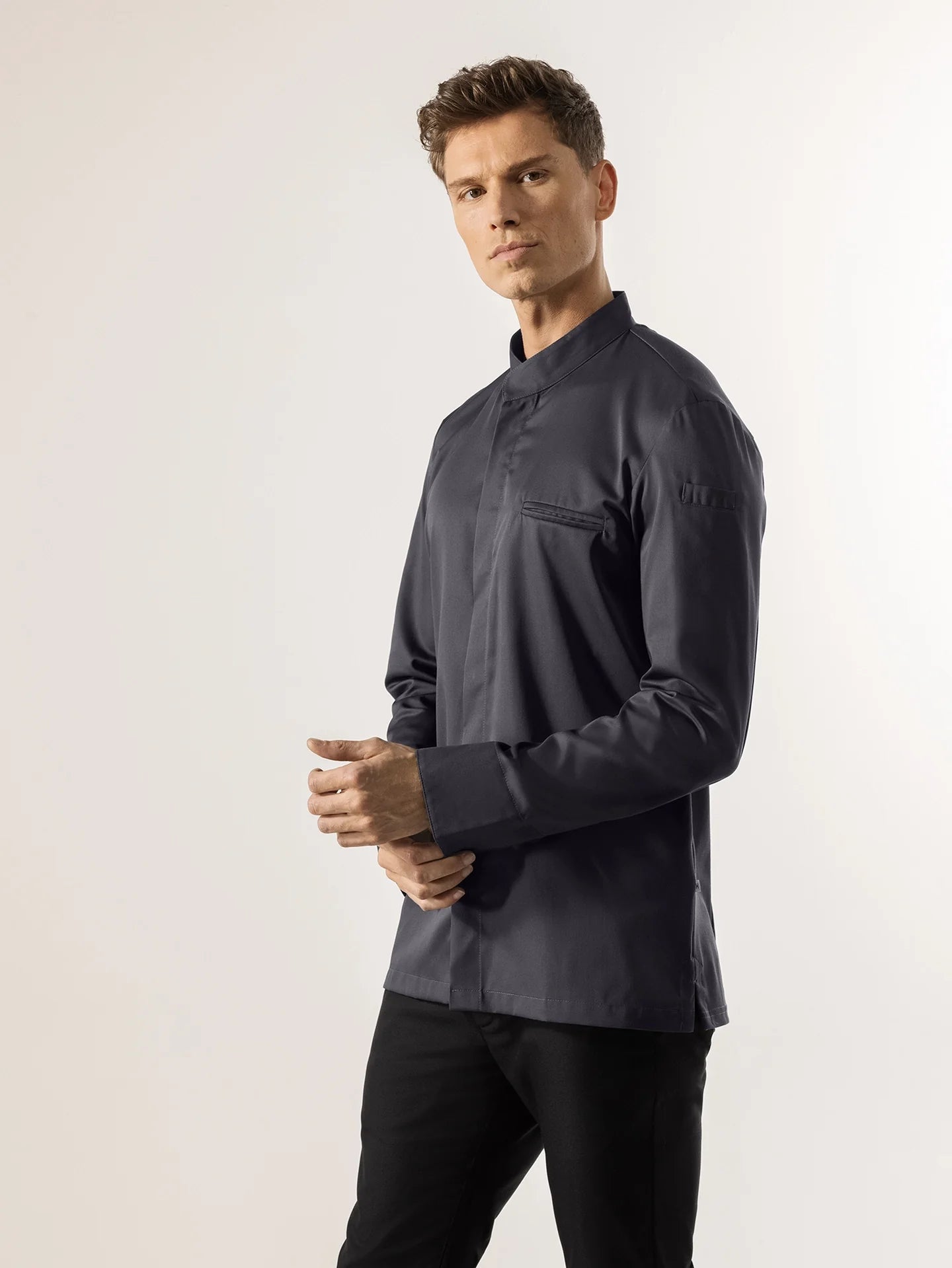 Chef Jacket Alain Dark Grey by Le Nouveau Chef -  ChefsCotton