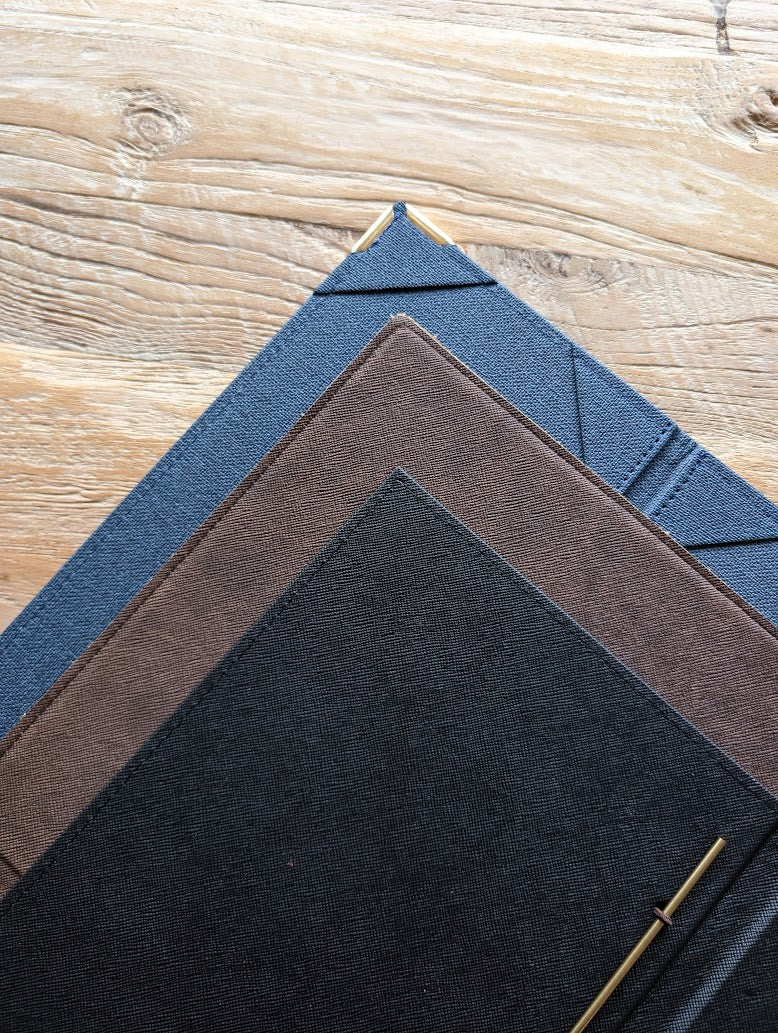 Custom Leather Menu Cover Deluxe Hardcover Style - ChefsCotton