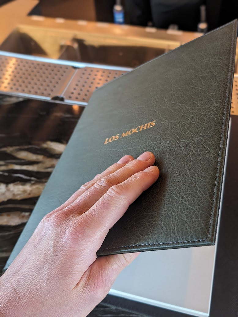 Custom Leather Menu Cover Deluxe Hardcover Style - ChefsCotton