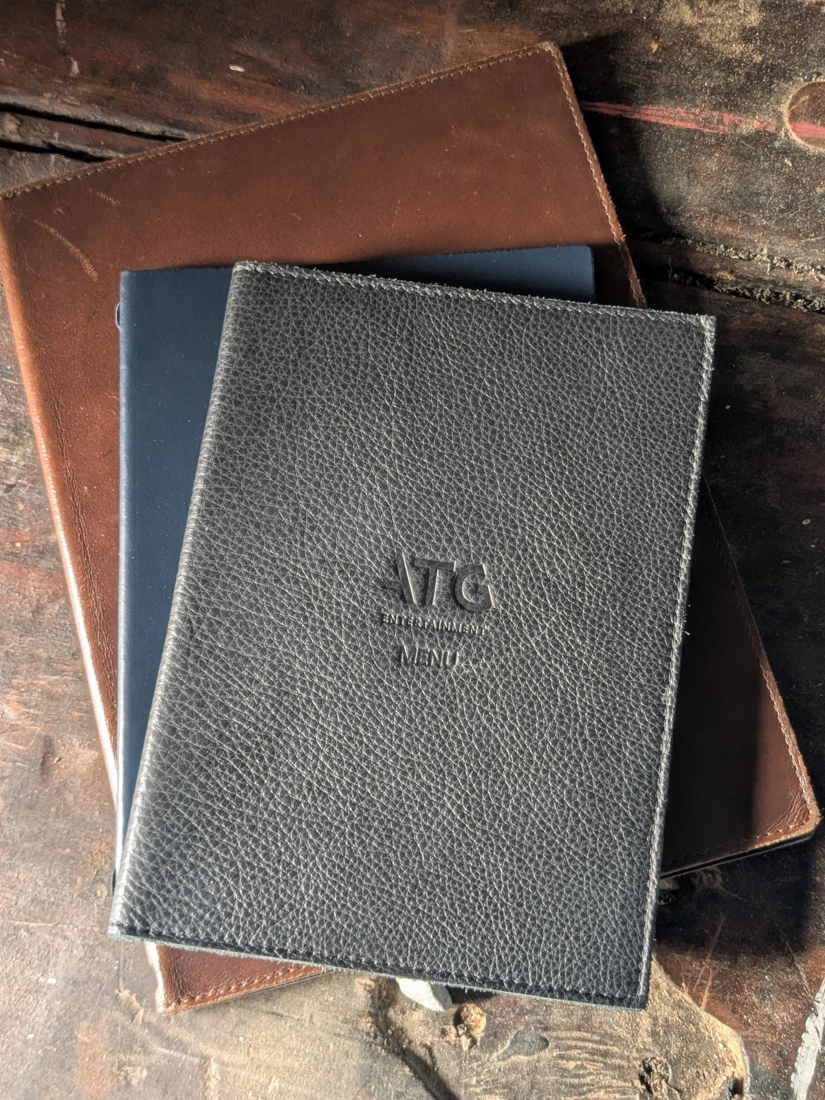 Custom Leather Menu Cover Deluxe Hardcover Style - ChefsCotton