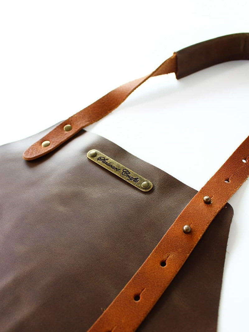 Leather Apron Basic Brown by STW -  ChefsCotton