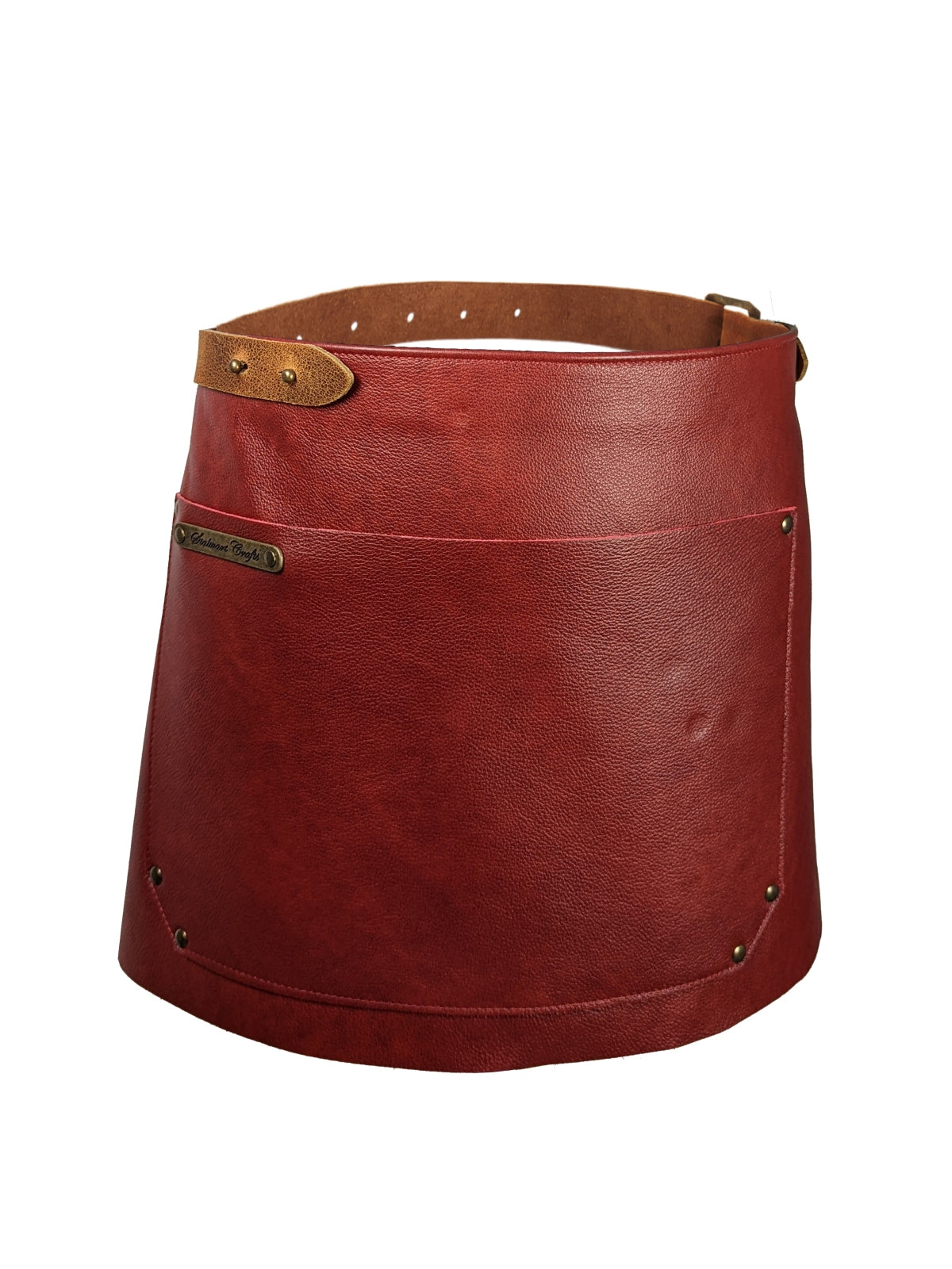 Leather Waist Apron Deluxe Bordeaux by STW -  ChefsCotton