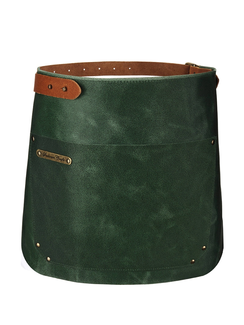 Leather Waist Apron Rustic Green by Professional -  ChefsCotton