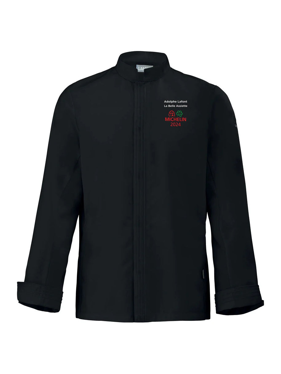 Men's Chef Jacket Cristal Pi Black by LaFont -  ChefsCotton