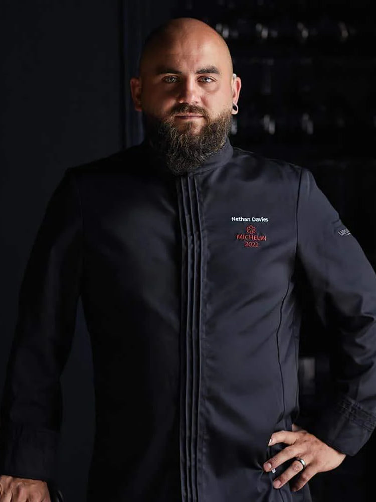 Men's Chef Jacket Cristal Pi Black by LaFont -  ChefsCotton