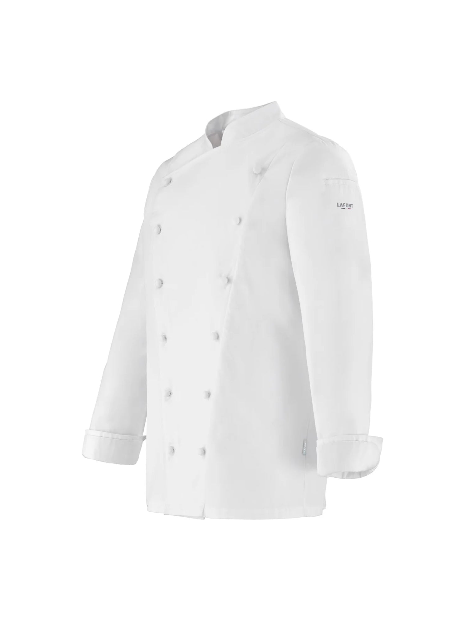 Chef Jacket Platine White by LaFont with rounded dome buttons - ChefsCotton