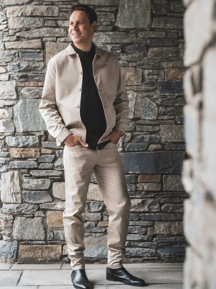 Balard men’s kitchen and service catering pants in beige by La Font | ChefsCotton