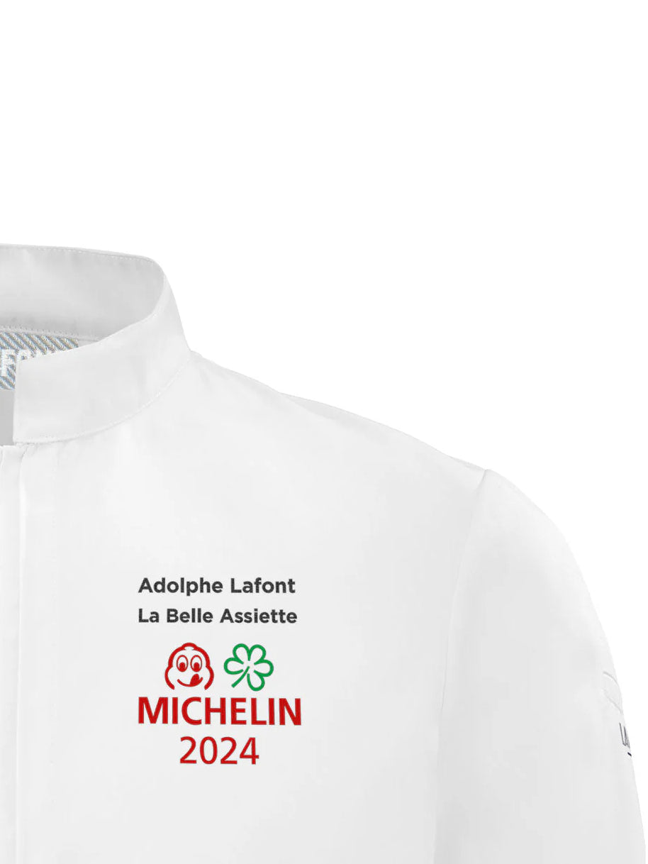 Men's Short-Sleeved Chef Jacket Cristal Pi White by LaFont -  ChefsCotton