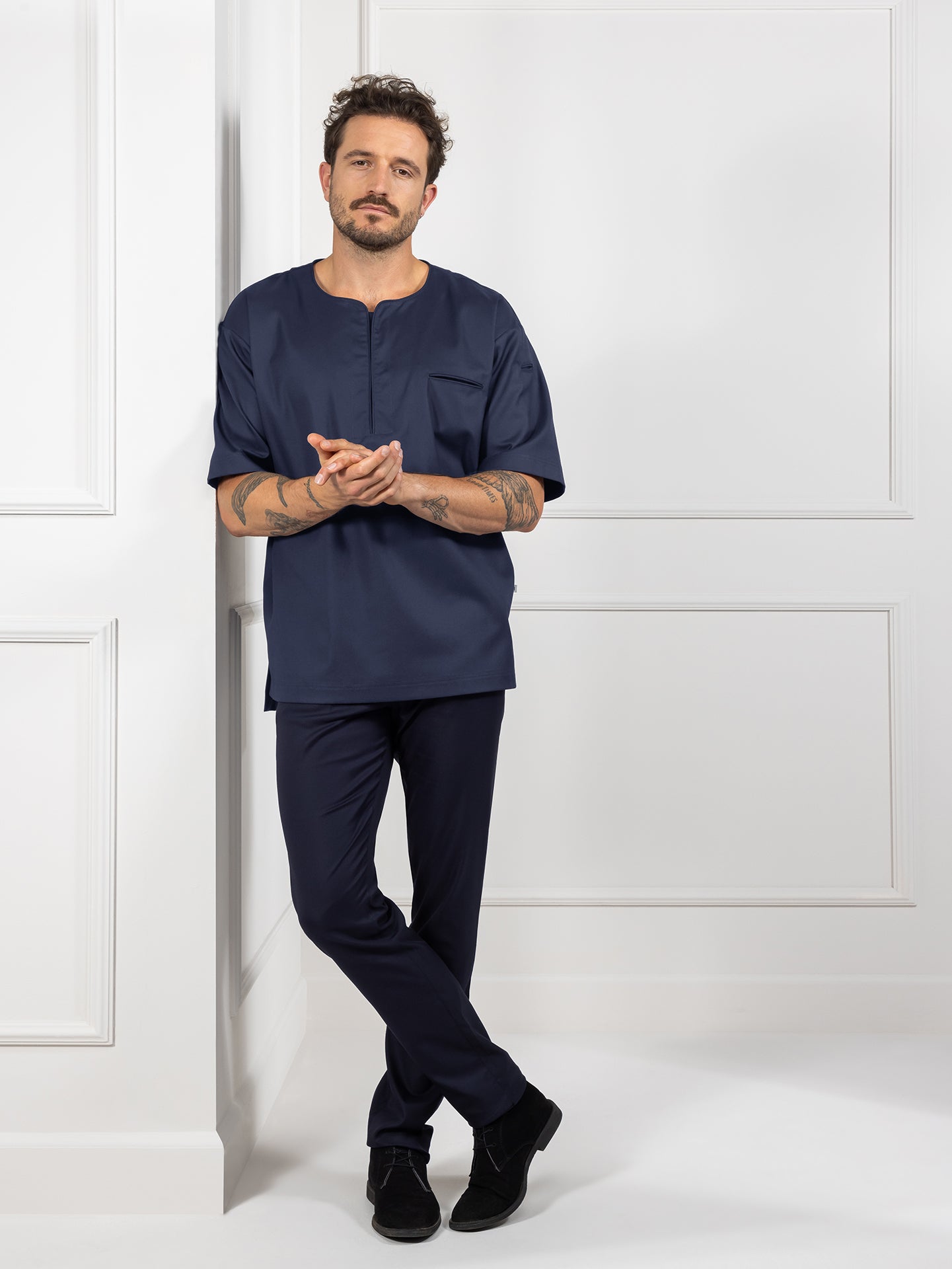 Oversized T-shirt Norian Deep Blue by Le Nouveau Chef for chef and service.