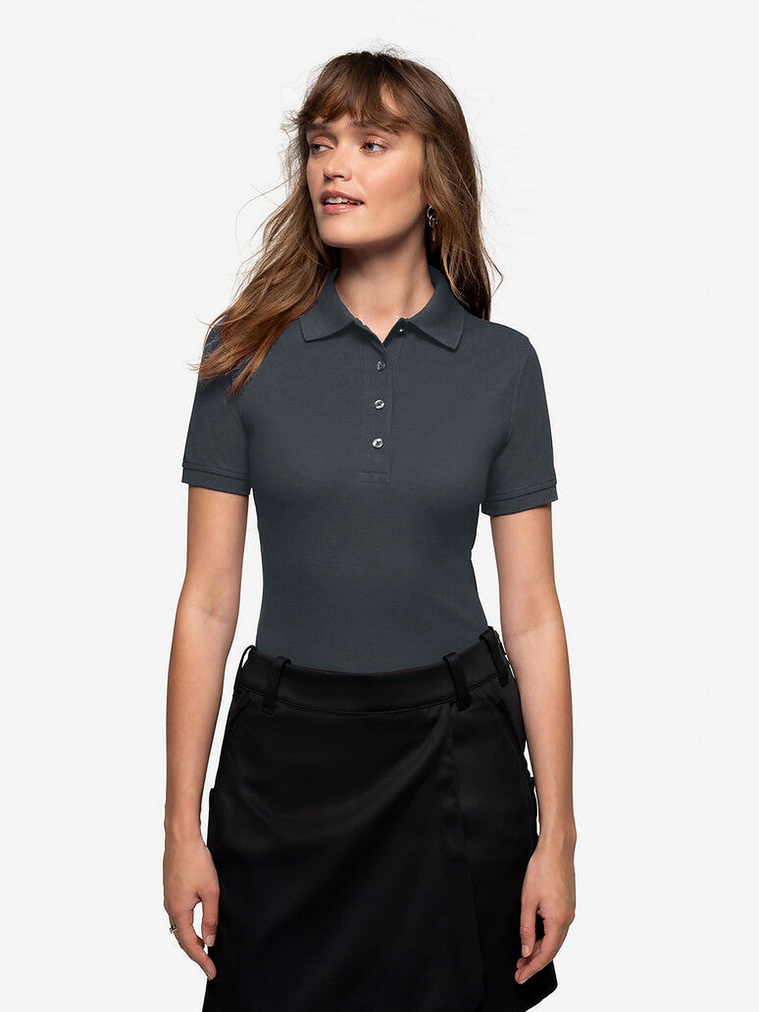 Performance Women Polo Mikralinar® Anthracite by Hakro - ChefsCotton