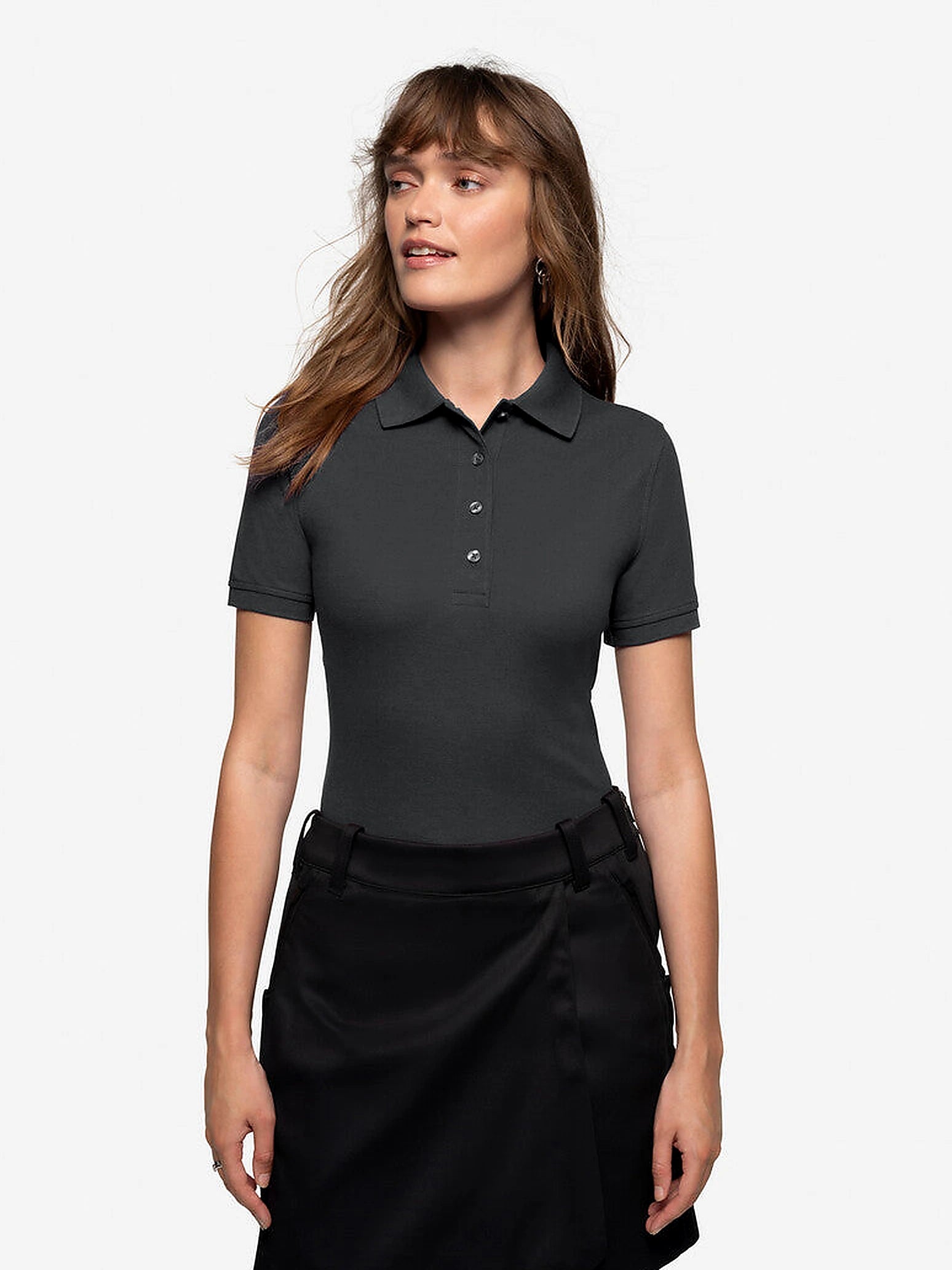 Performance Women Polo Mikralinar® Carbon Grey by Hakro - ChefsCotton