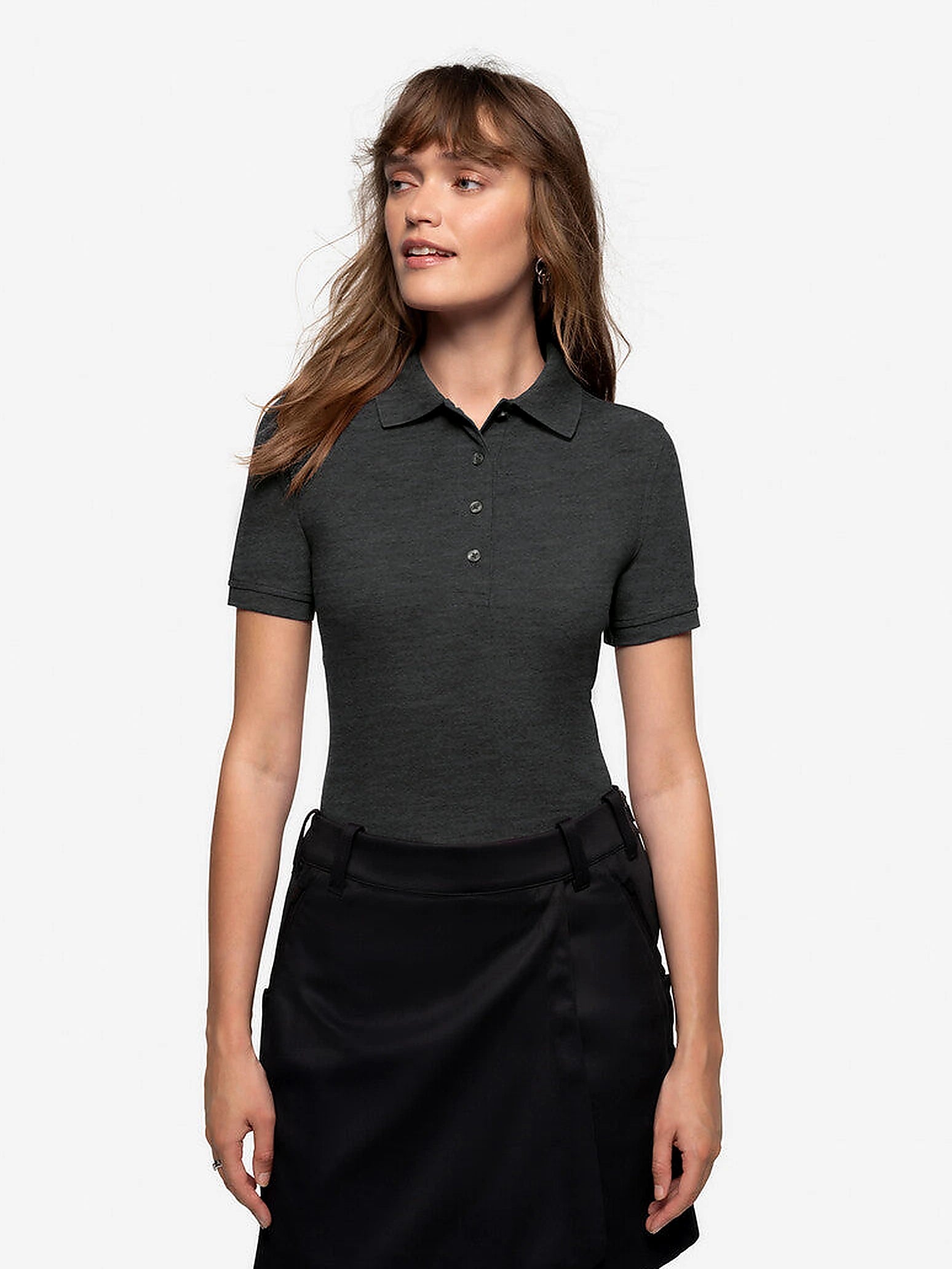 Performance Women Polo Mikralinar® Mottled Anthracite by Hakro - ChefsCotton