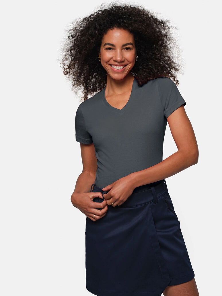 Performance Women V-Shirt Mikralinar® Anthracite by Hakro -  ChefsCotton