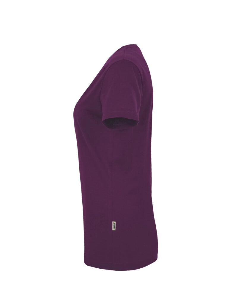 Performance Women V-Shirt Mikralinar® Aubergine by Hakro -  ChefsCotton