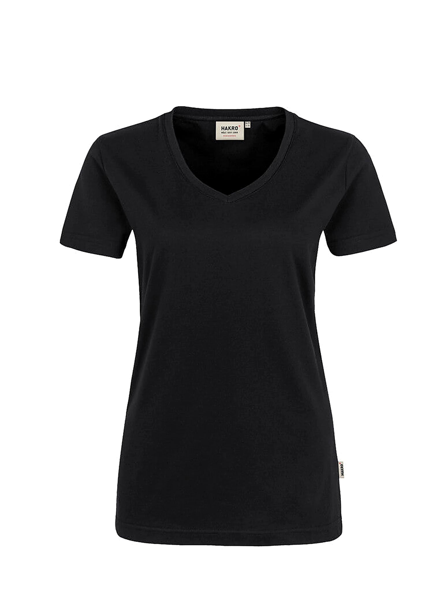 Performance Women V-Shirt Mikralinar® Black by Hakro - ChefsCotton