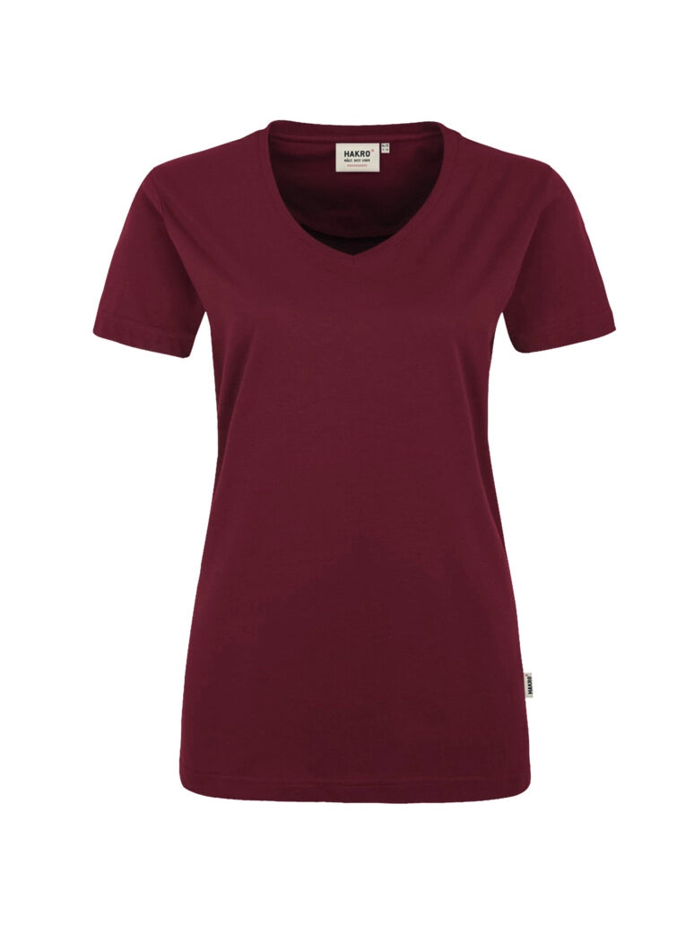 Performance Women V-Shirt Mikralinar® Burgundy by Hakro -  ChefsCotton