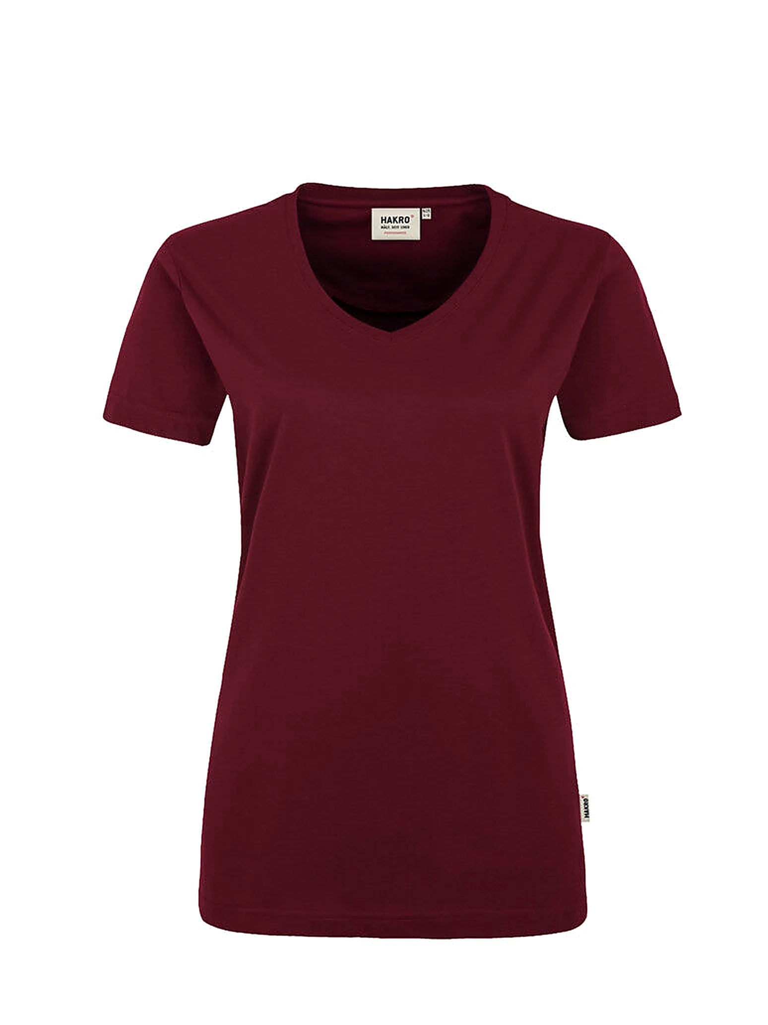 Performance Women V-Shirt Mikralinar® Burgundy by Hakro - ChefsCotton